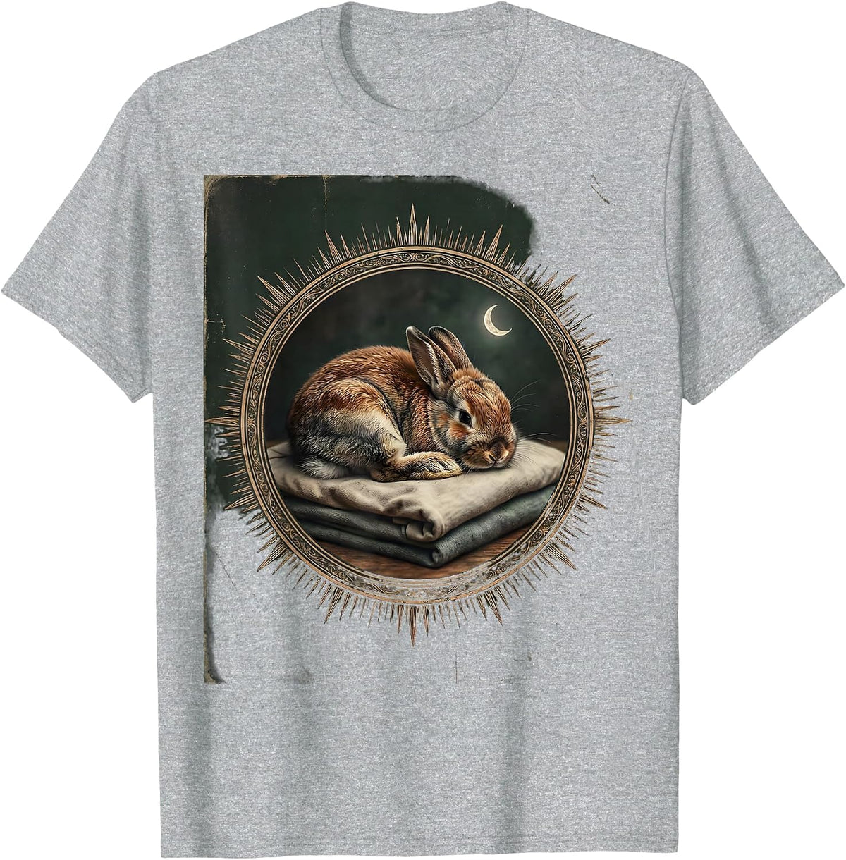 Men's Sleeping Holland Lop Vintage Pet Lover Cozy T-Shirt - Heather Grey