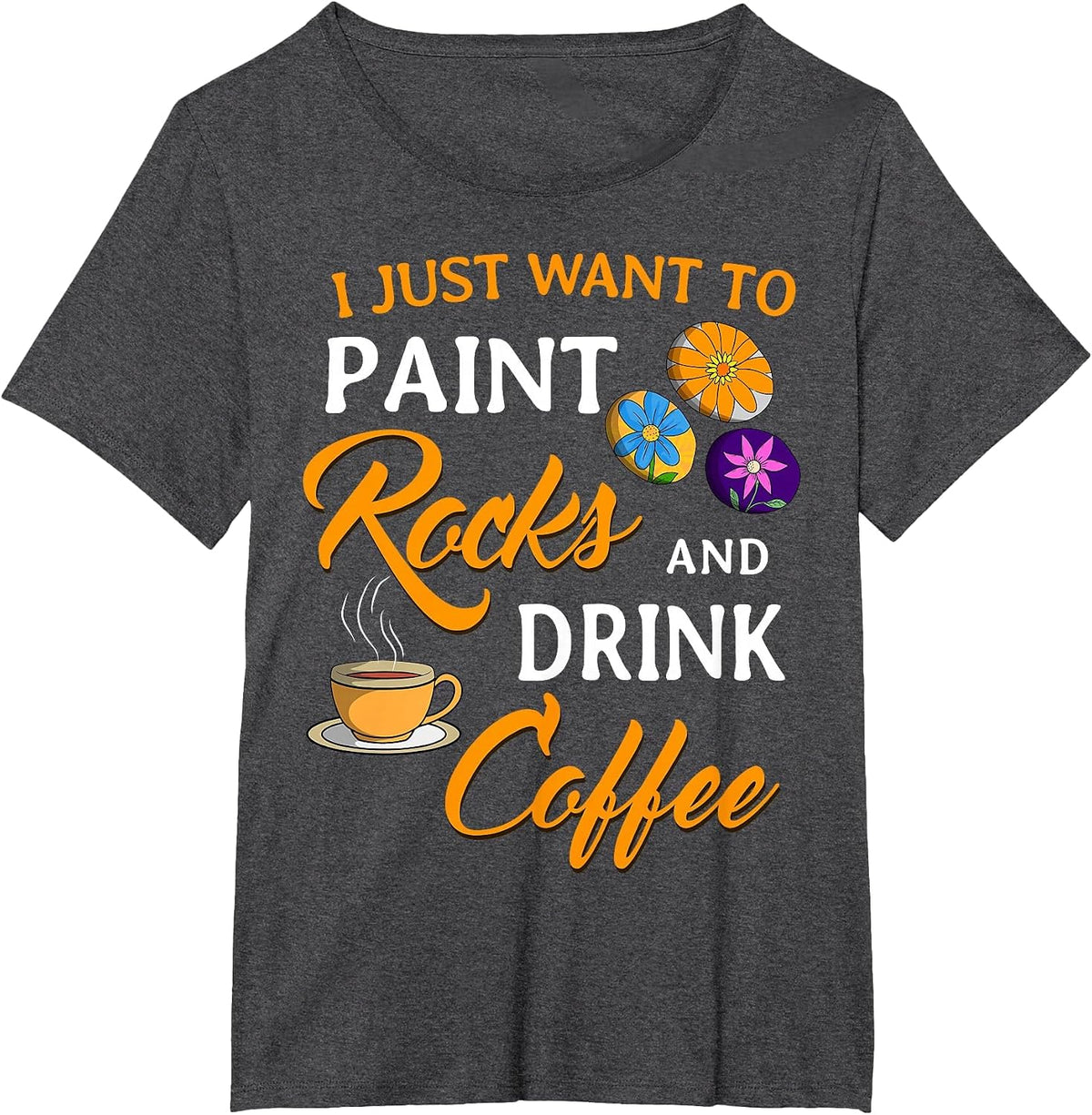 Rock Painting Cave Drawing Painter Parietal Art Coffee Lover T-Shirt - Dark Heather Grey