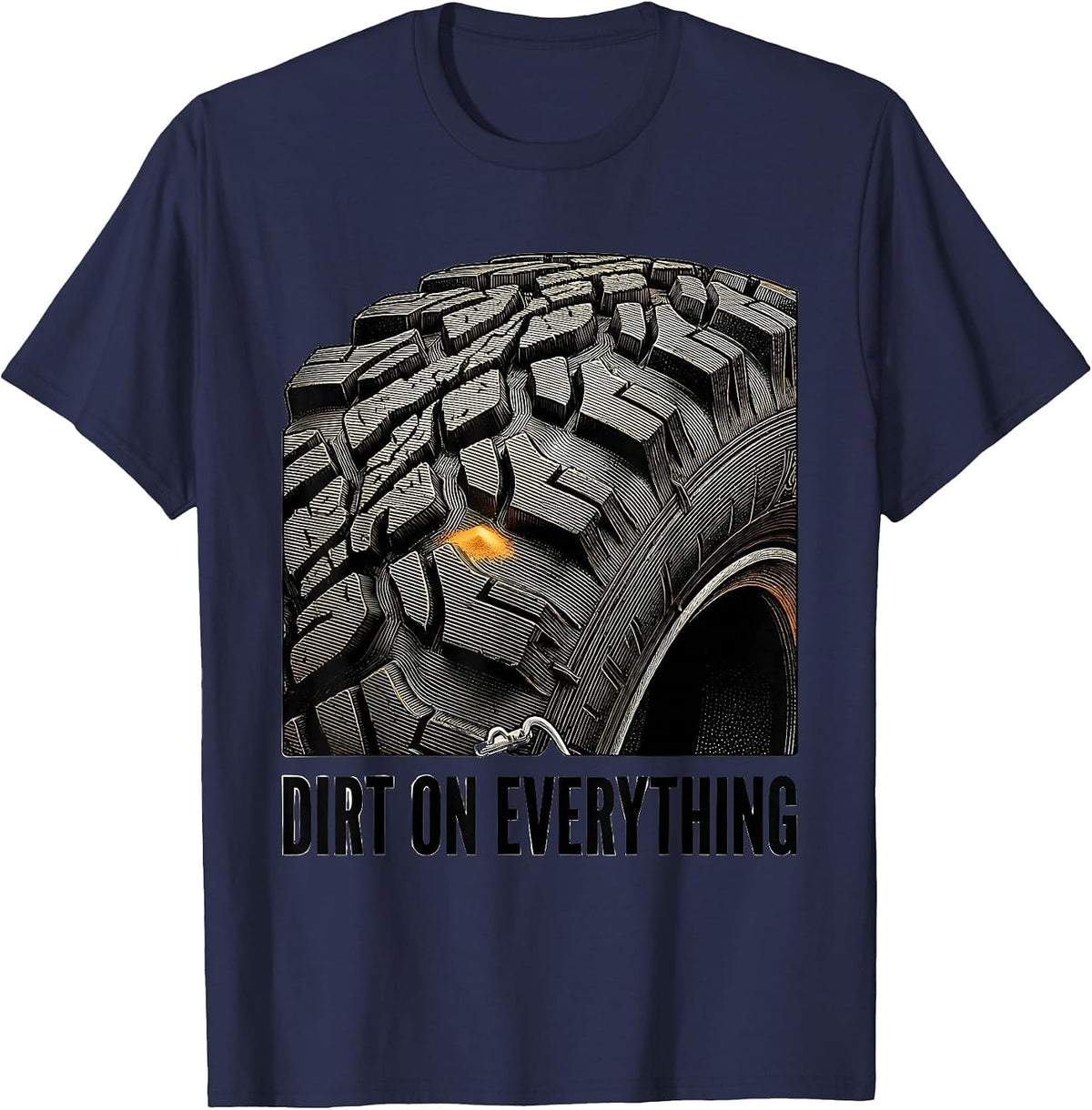 Men's Dirt On Everything Vintage ATV Off-Road Rider Retro Three T-Shirt - Navy Blue