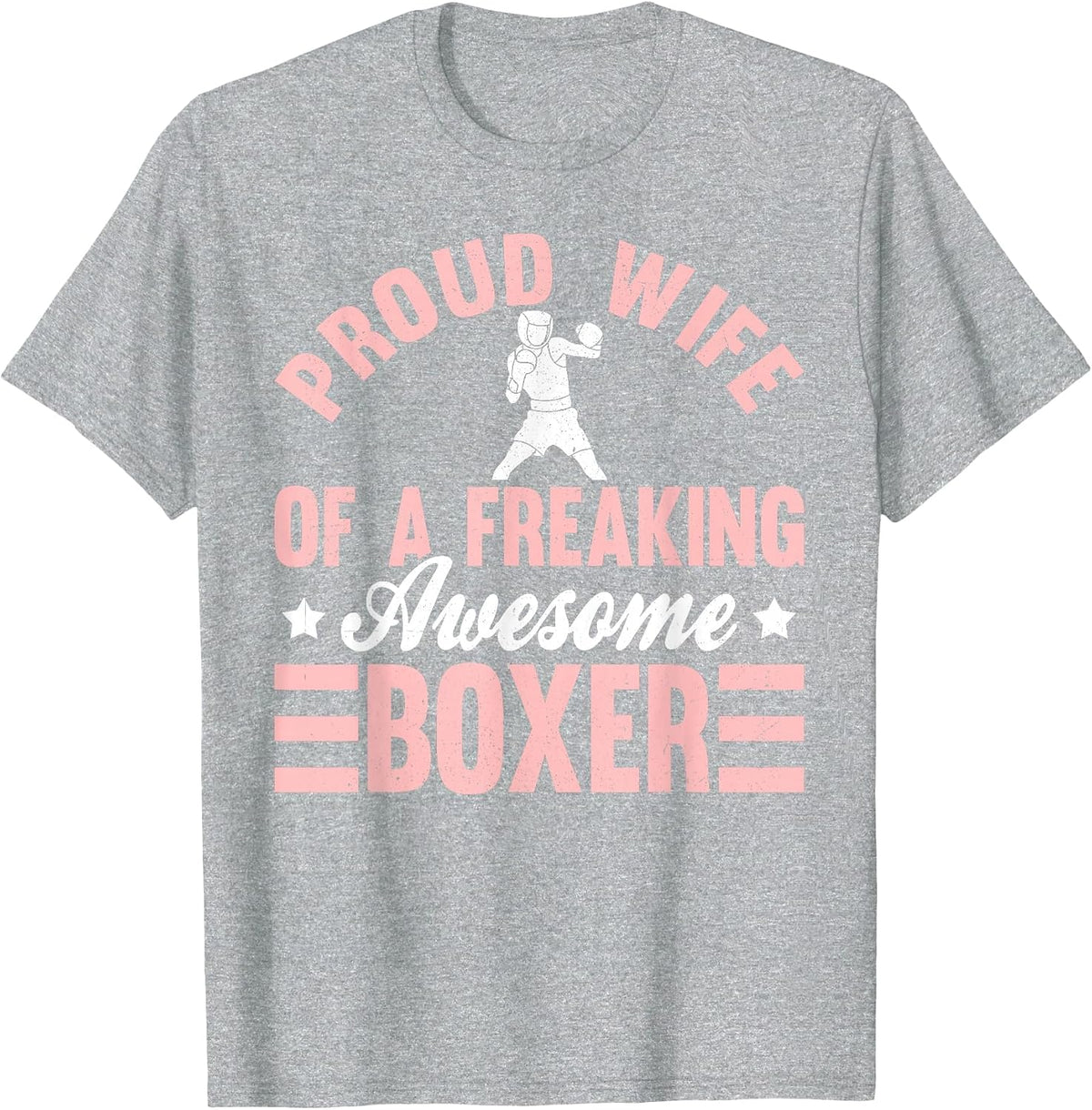 Boxer Boxing Wife T-Shirt - Heather Grey