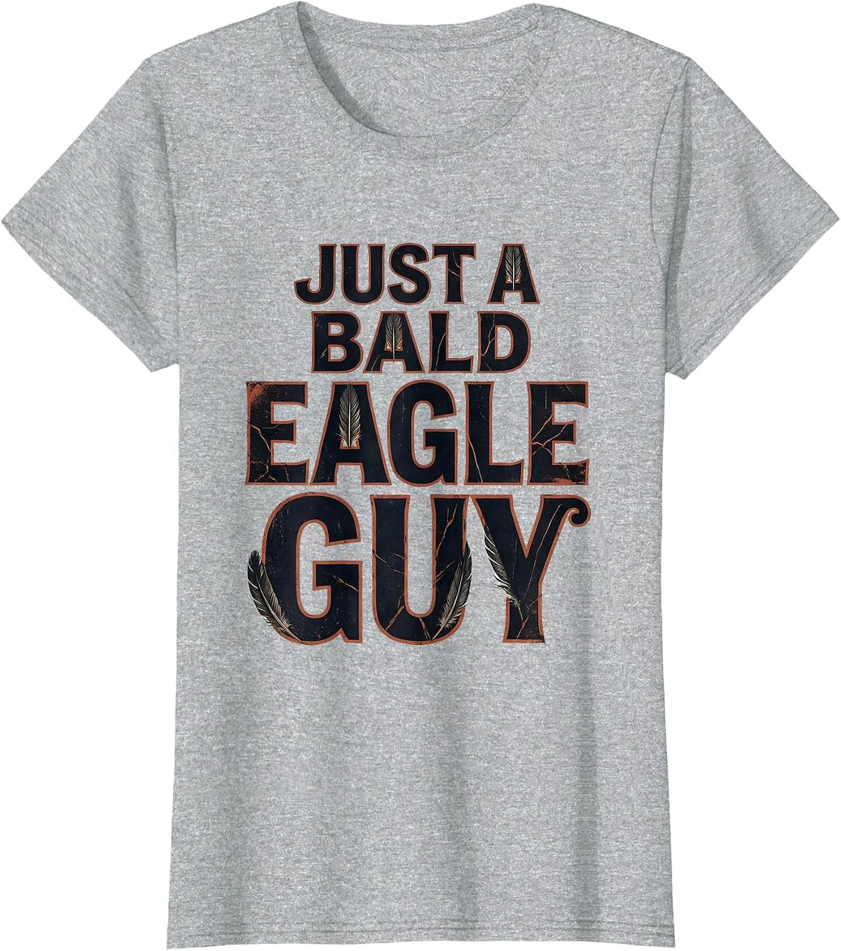 Just A Bald Eagle Guy Funny Patriotic Retro Novelty T-Shirt - Heather Grey