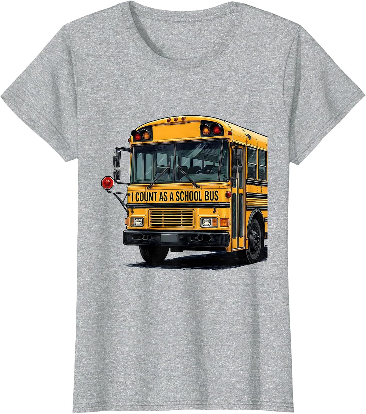 I Count As A School Bus Funny School Bus Driver Halloween T-Shirt - Heather Grey