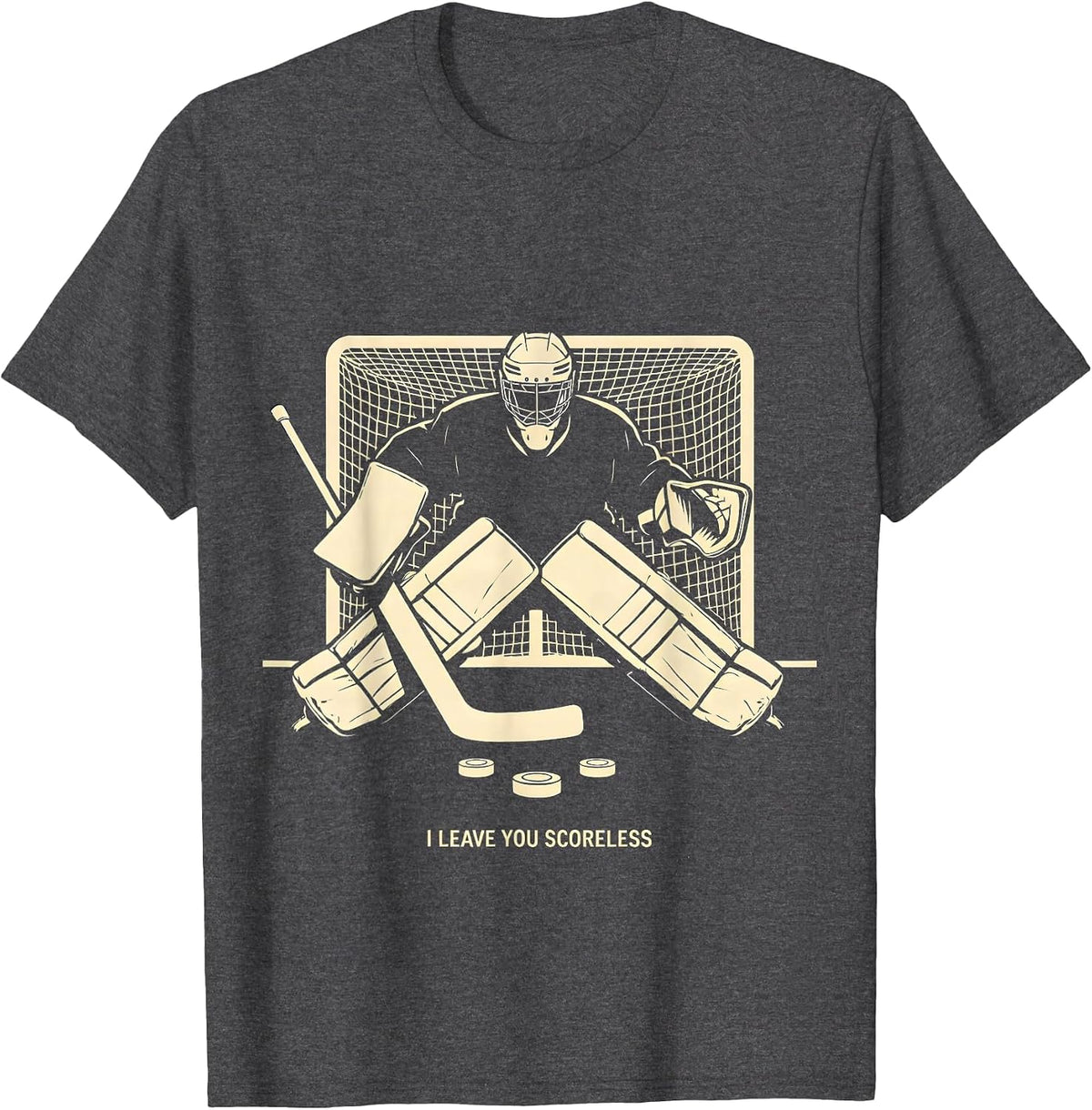 I Leave You Scoreless Funny Hockey Goalie Youth Player Gift T-Shirt - Dark Heather Grey