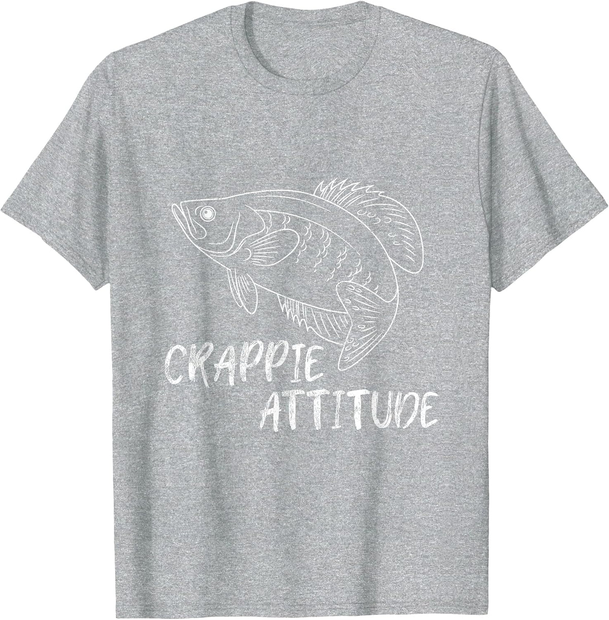 Crappie Attitude Tshirt Boating Fishing Lover Shirts T-Shirt - Heather Grey