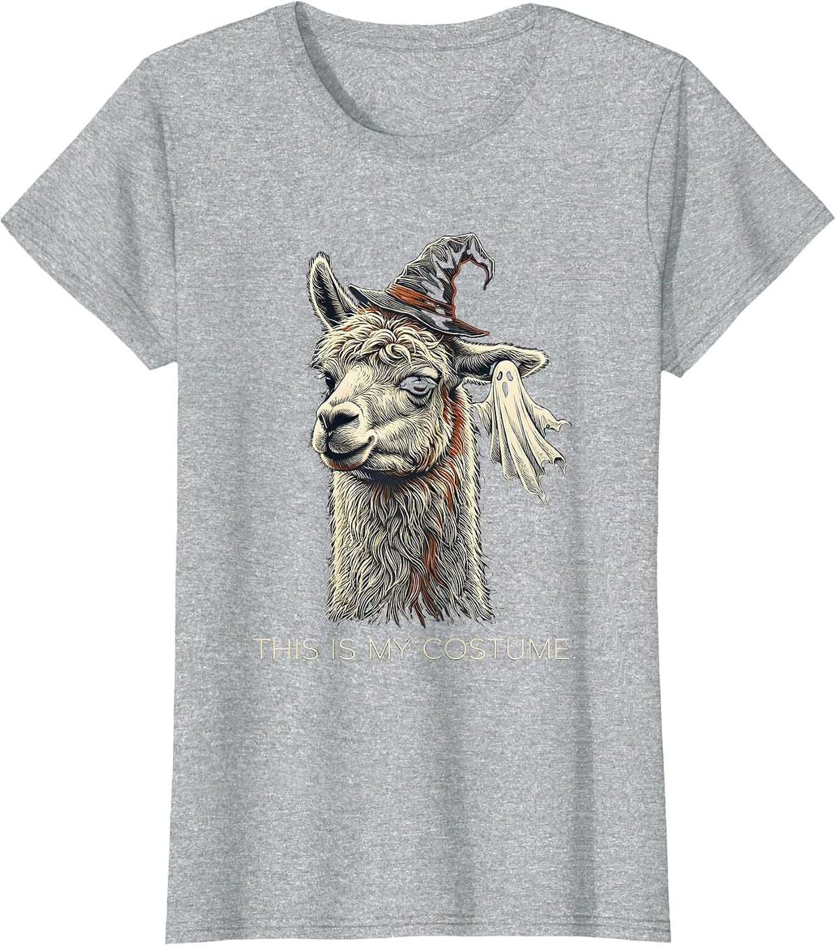 Women's This Is My Costume Funny Llama Halloween Novelty T-Shirt - Heather Grey