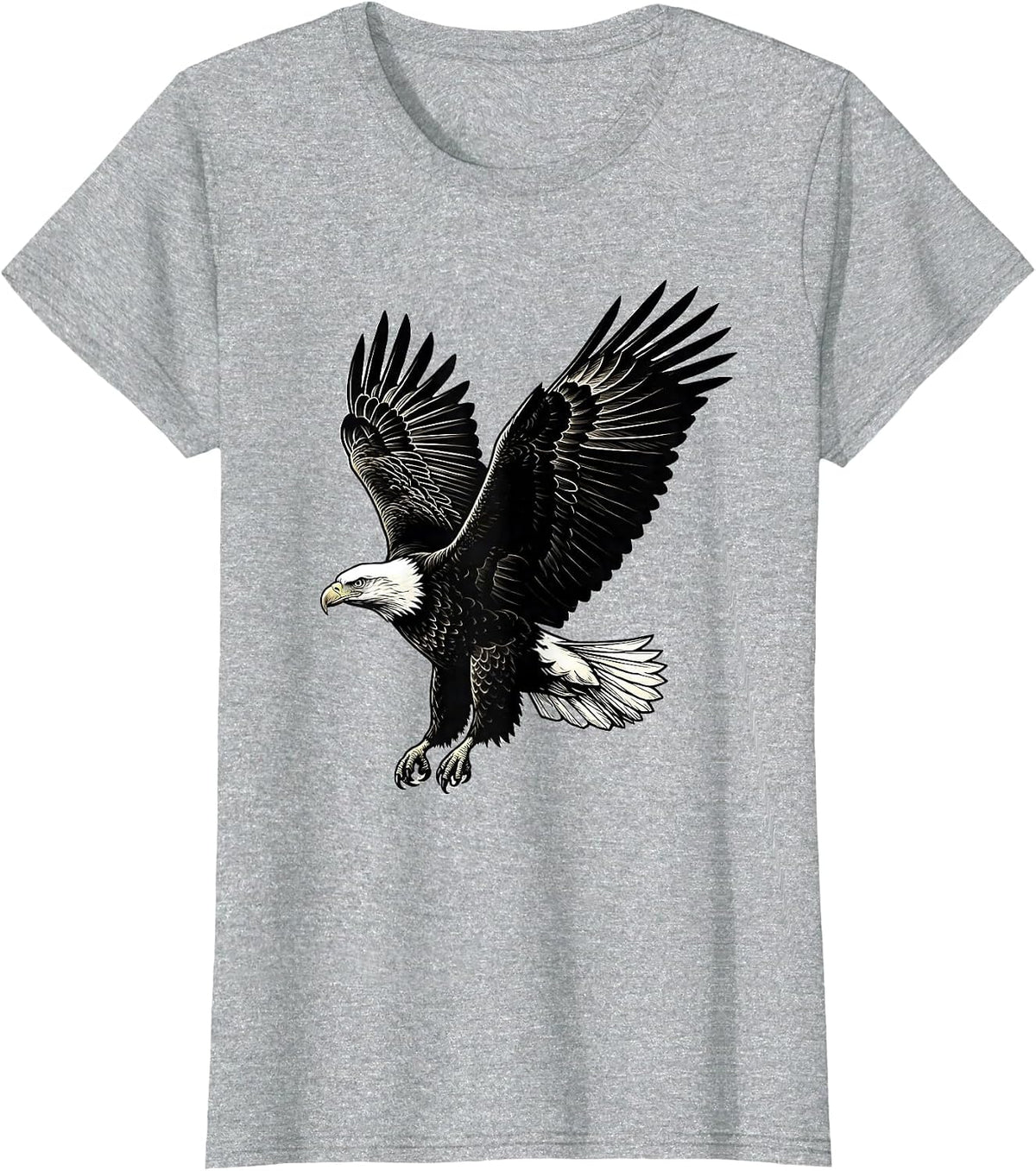 Bald Eagle Wildlife Patriotic Bird Nature Design T-Shirt - Heather Grey