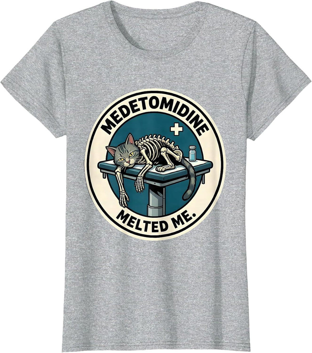 Medetomidine Melted Me Funny Veterinarian Vet Tech Gift T-Shirt - Heather Grey