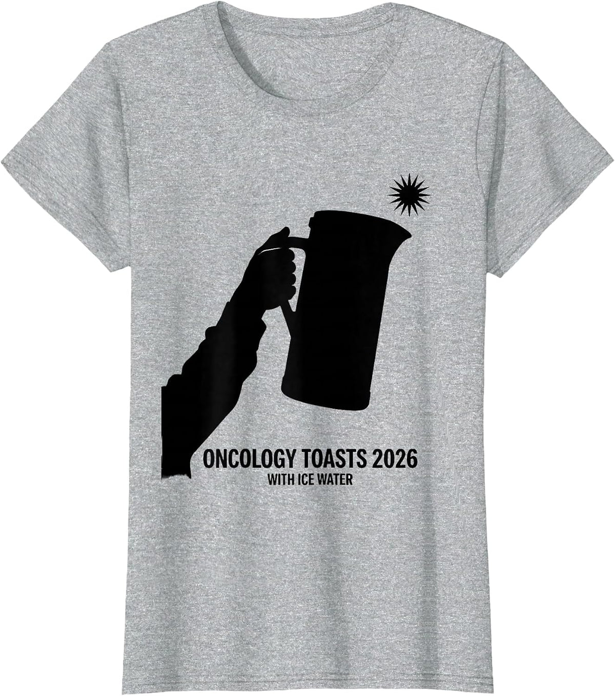 Women's Oncology Toasts 2026 With Ice Water Festive Nurse New Year T-Shirt - Heather Grey