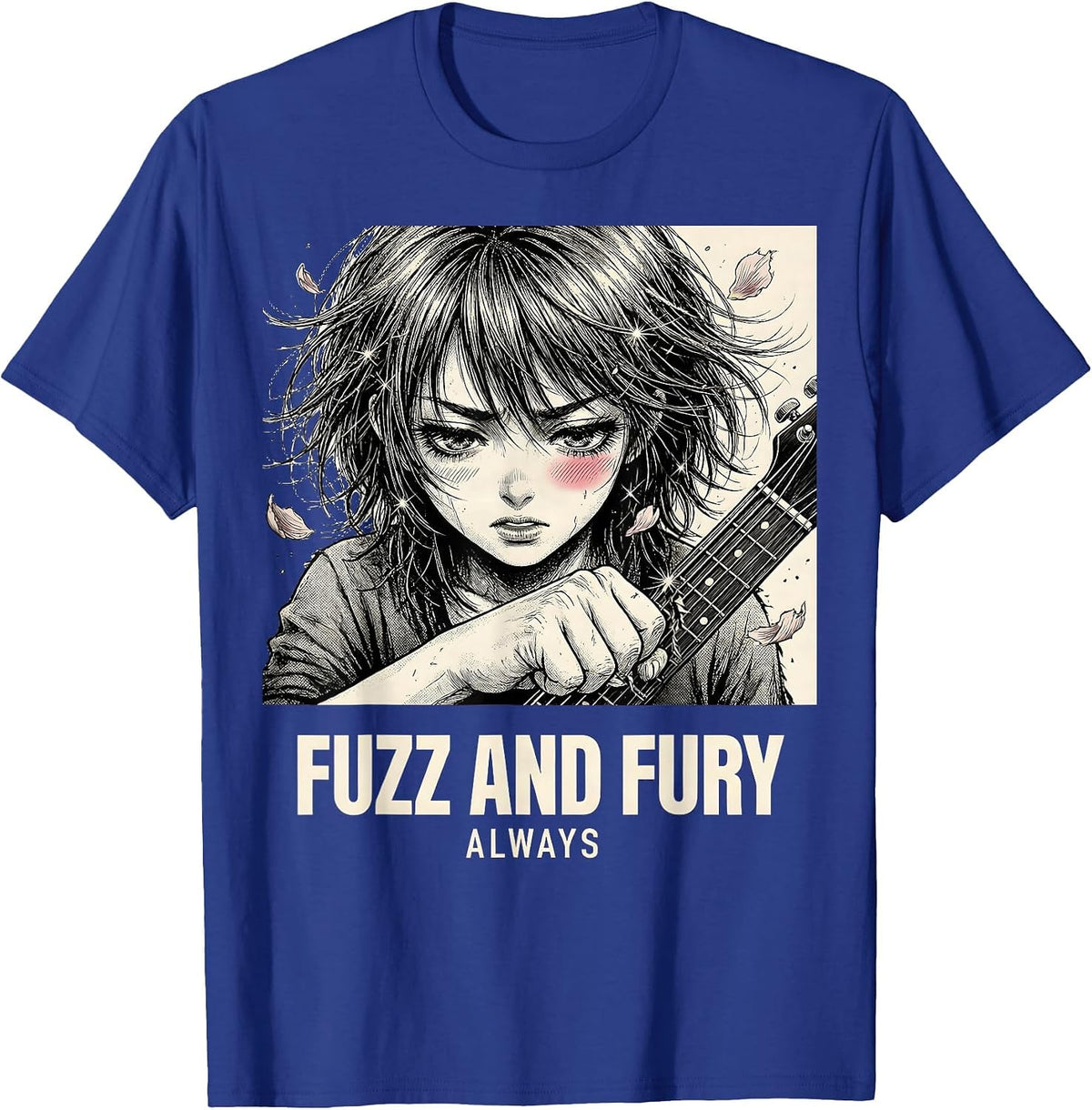 Fuzz and Fury Always Grunge Graphic Design T-Shirt - Royal Blue
