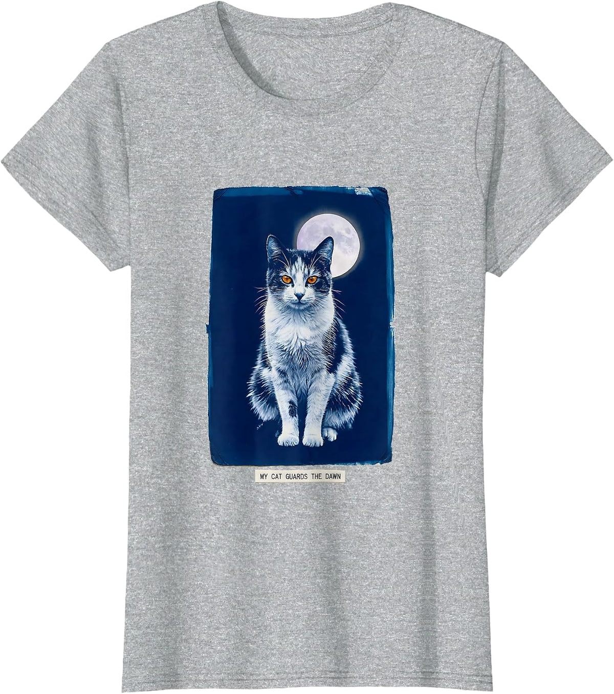 My Cat Guards The Dawn Mystical Clan Cat Fan Art T-Shirt - Heather Grey