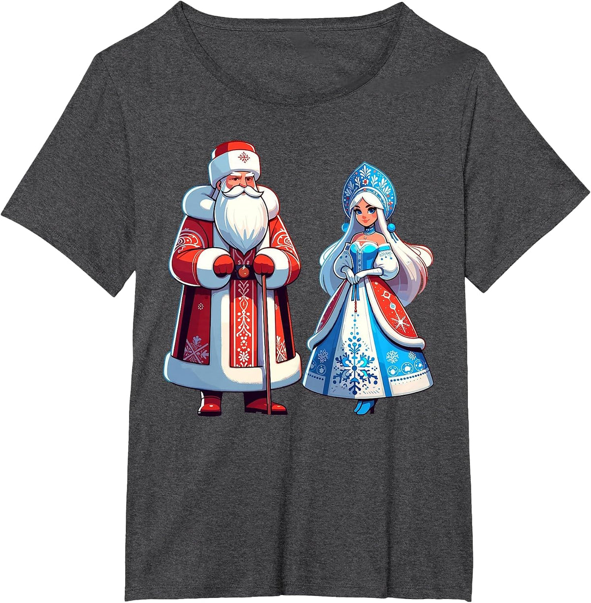 Ded Moroz Snegurochka Russia Russian Santa Claus Russian T-Shirt - Dark Heather Grey