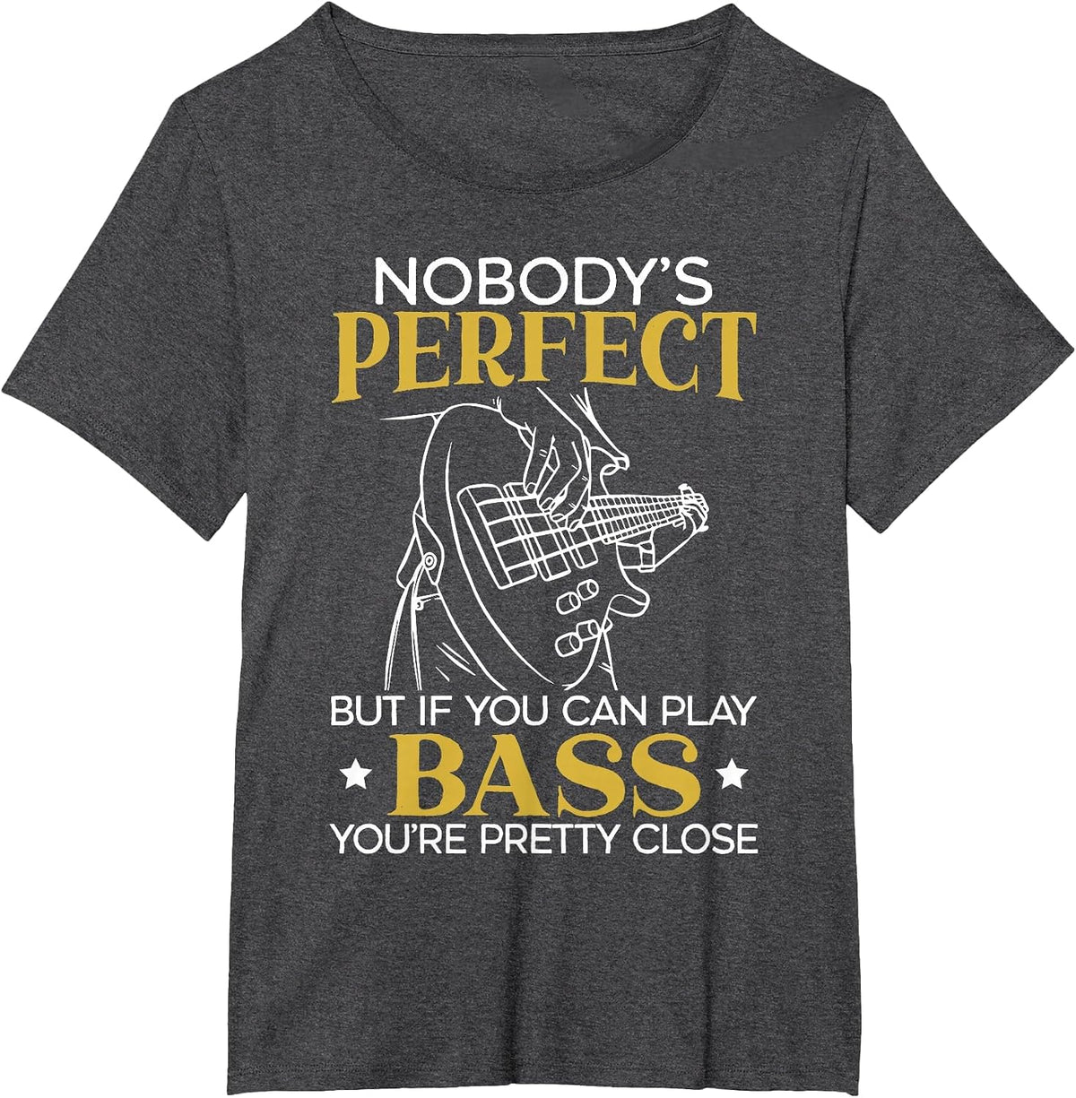 Bass Guitar Player Bassist Guitarist Musician Music T-Shirt - Dark Heather Grey