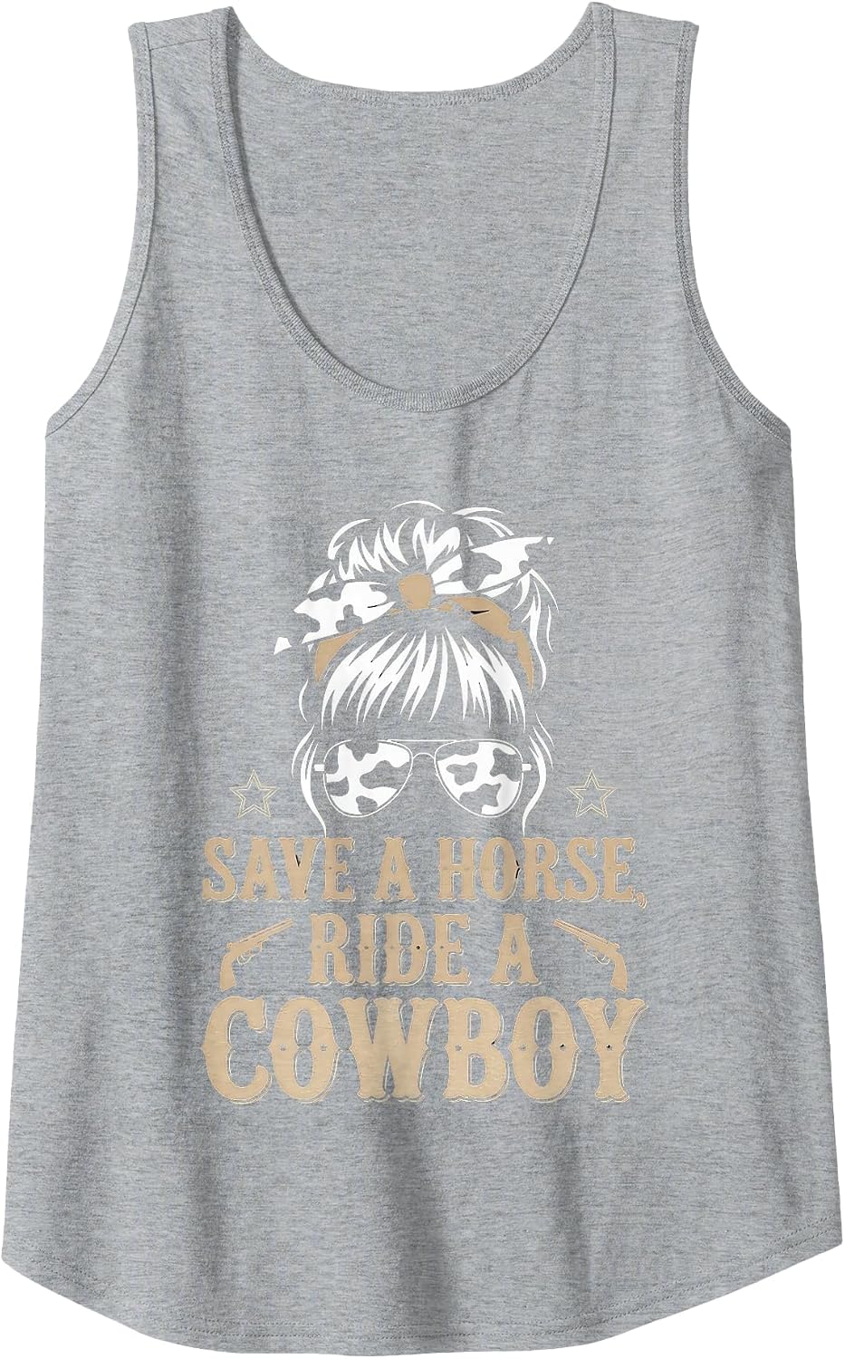 Save A Horse Ride A Cowboy Tshirt Country Outfits Horseback Tank Top - Heather Grey