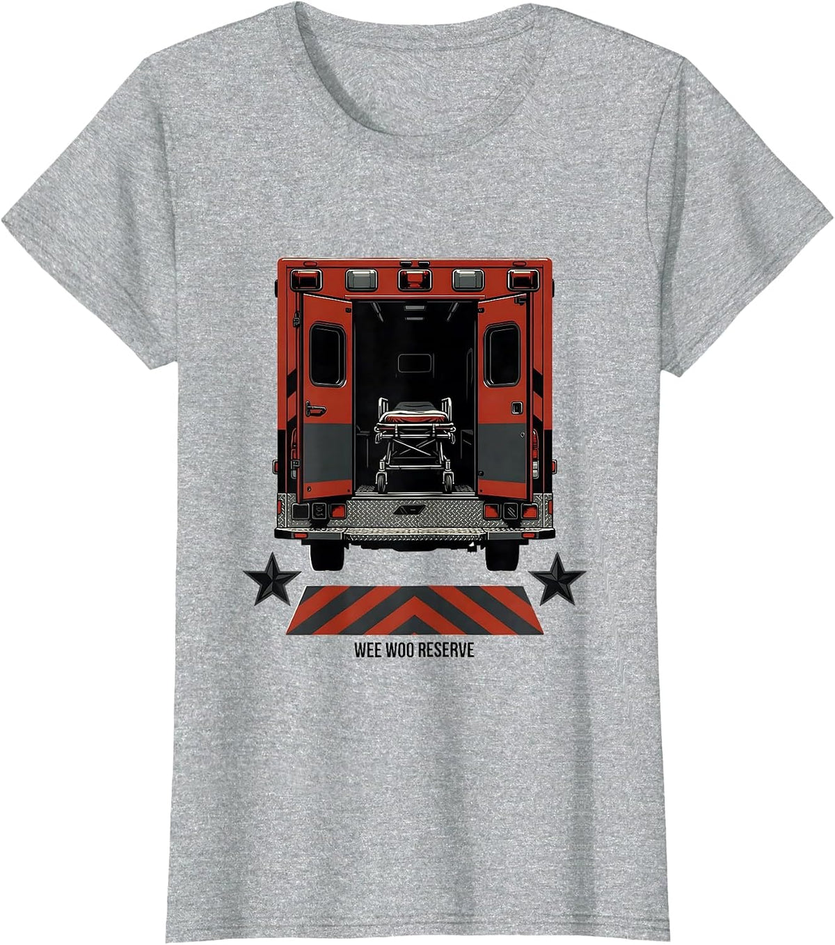 Wee Woo Reserve EMS Paramedic EMT Gag Humor T-Shirt - Heather Grey
