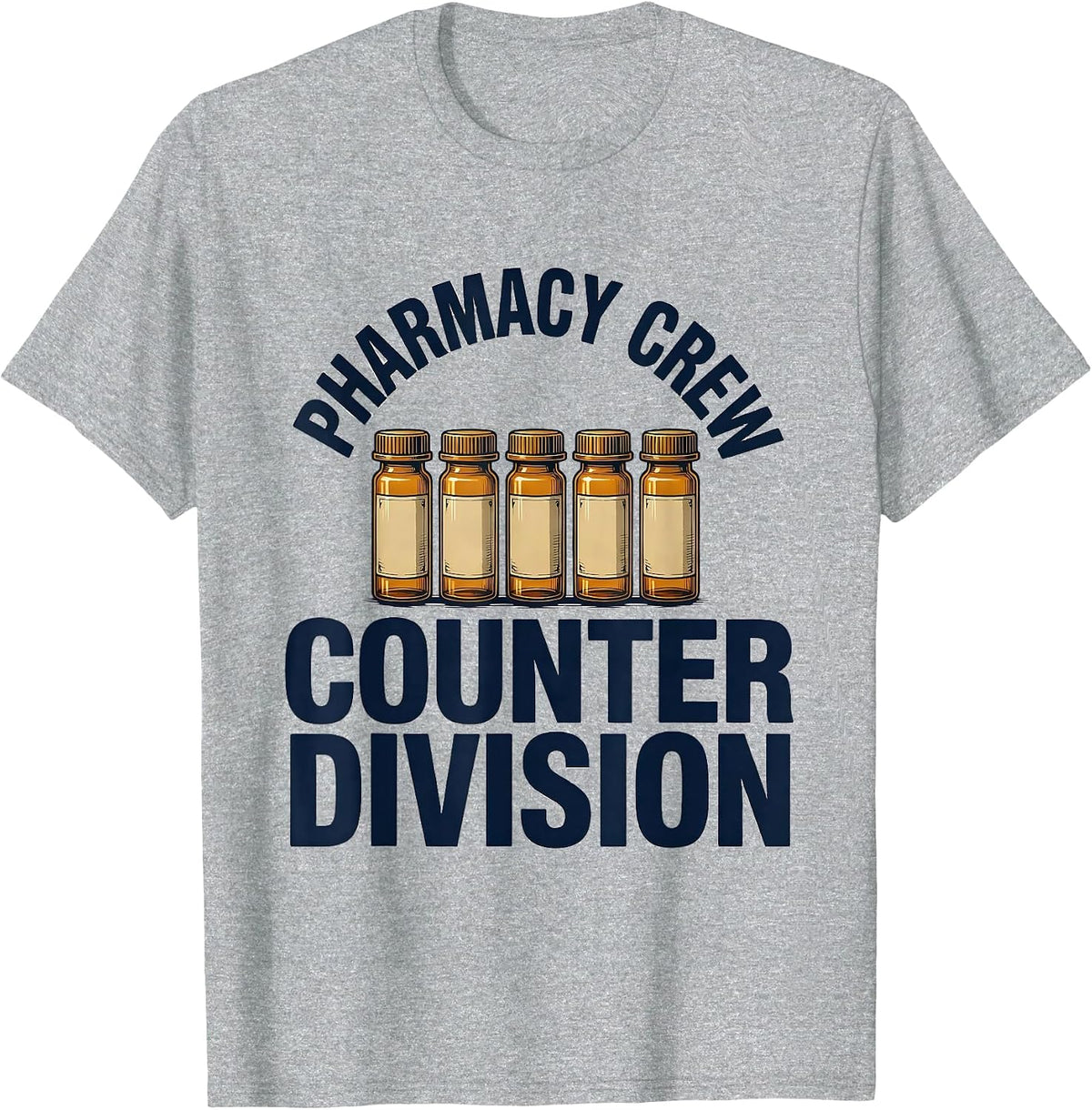 Men's Pharmacy Crew Counter Division Funny Pharmacy Tech Gift T-Shirt - Heather Grey