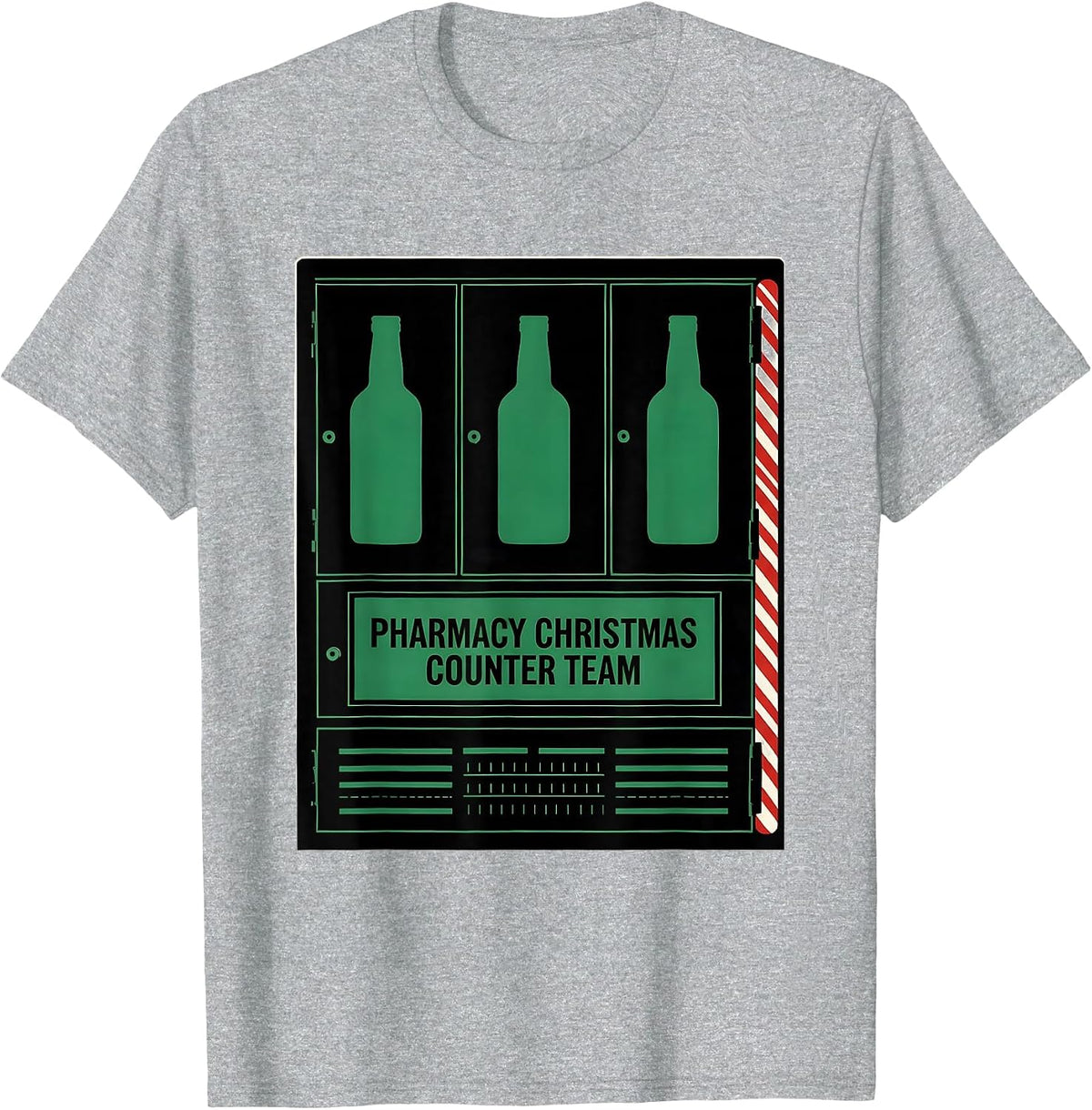 Men's Pharmacy Christmas Counter Team Funny Pharmacy Tech Squad T-Shirt - Heather Grey