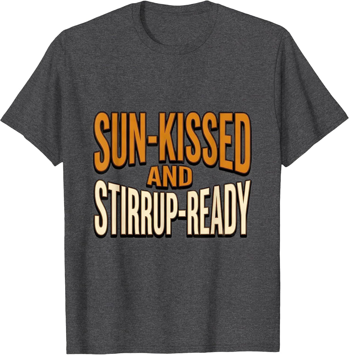 Men's Sun-Kissed and Stirrup-Ready Western Design T-Shirt - Dark Heather Grey