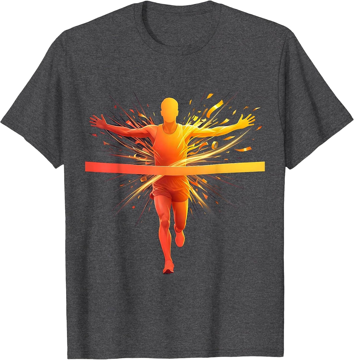 Runner Finish Line Burst Summer Athleisure Graphic T-Shirt - Dark Heather Grey