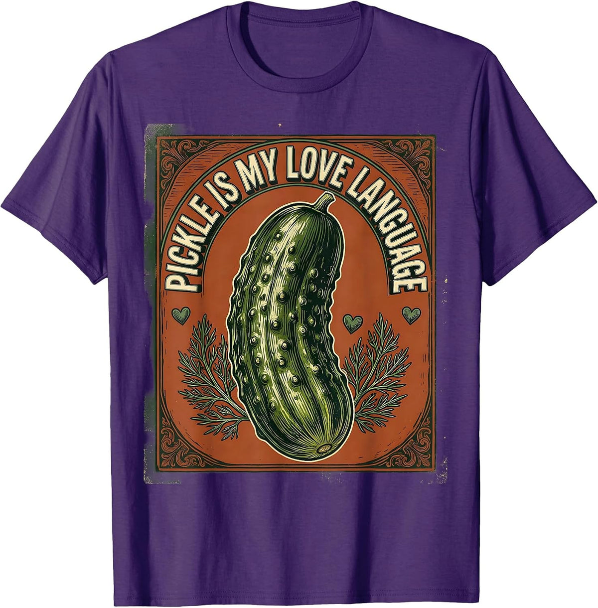 Men's Pickle Is My Love Language Funny Food Design T-Shirt - Purple