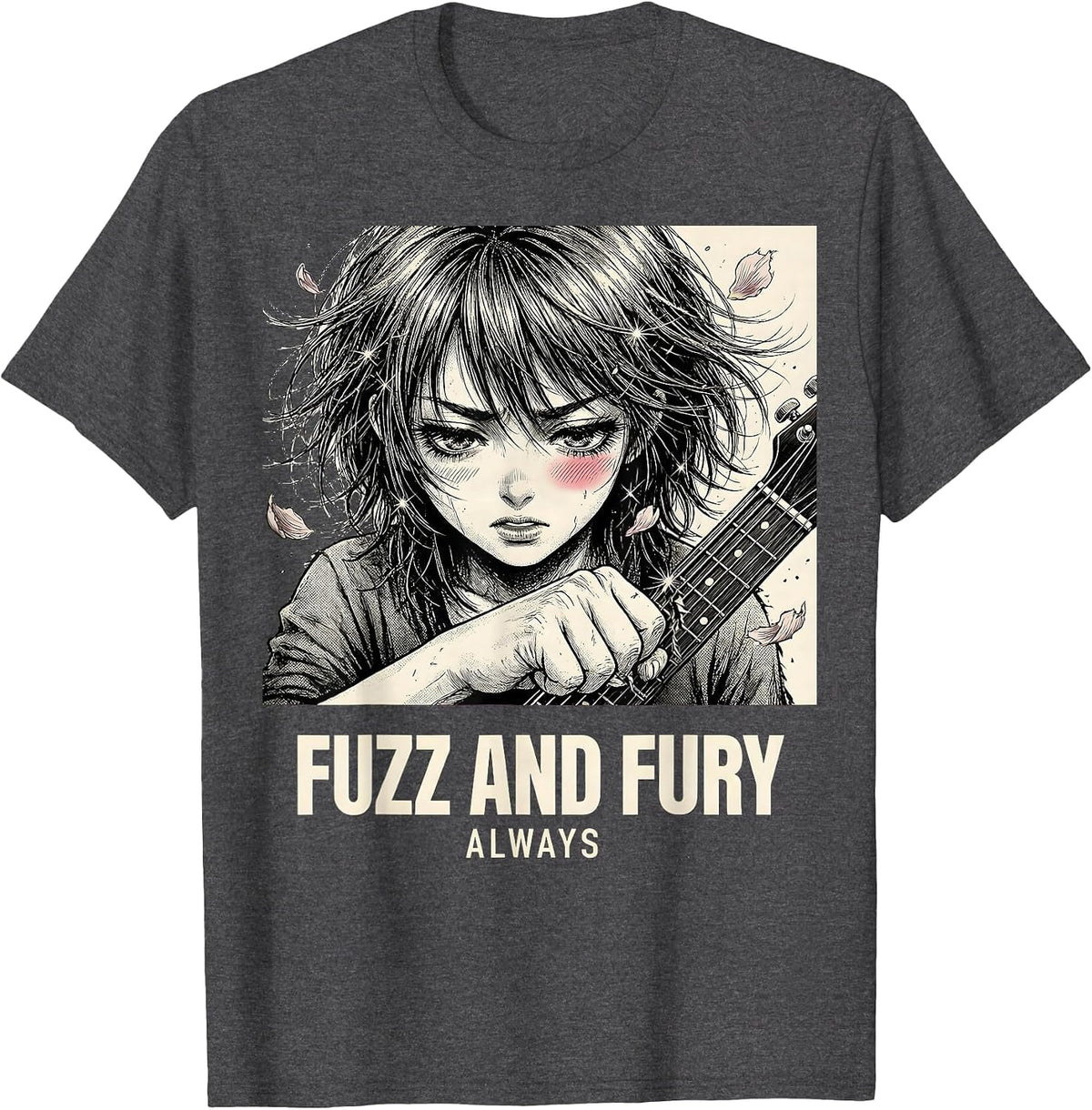 Fuzz and Fury Always Grunge Graphic Design T-Shirt - Dark Heather Grey