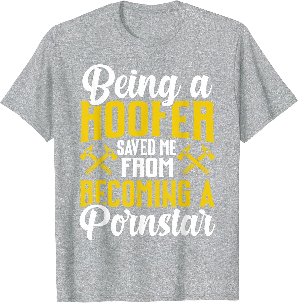 Roofer Funny Roofing Tee for Coworker Novelty T-Shirt - Heather Grey
