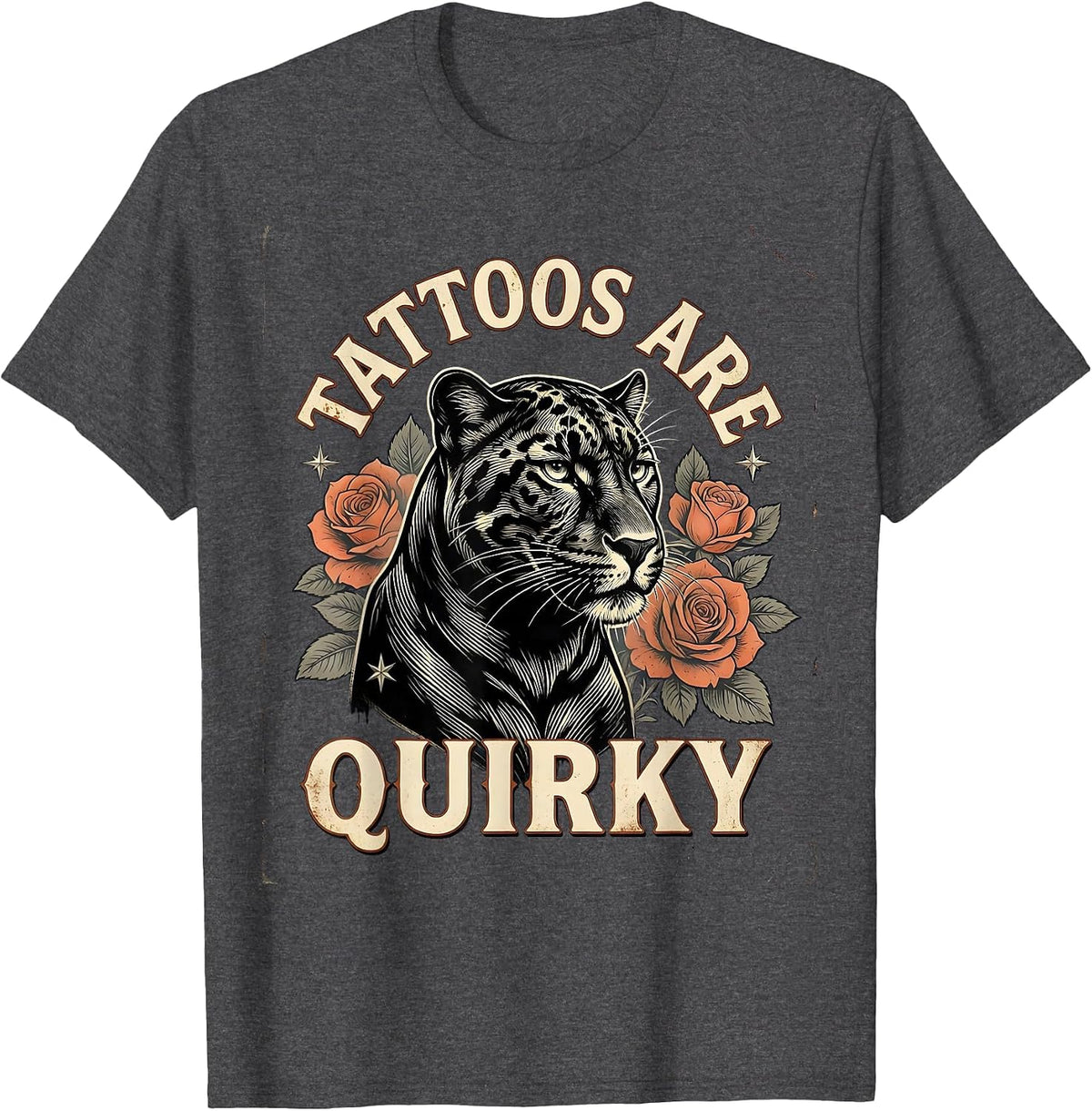 Tattoos Are Quirky Vintage Funny Tattoo Lover Sarcastic T-Shirt - Dark Heather Grey