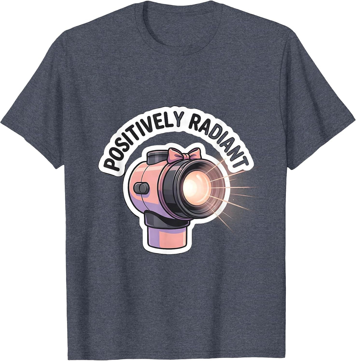 Positively Radiant Cute Radiology Tech Coquette Bow X-ray T-Shirt - Heather Blue