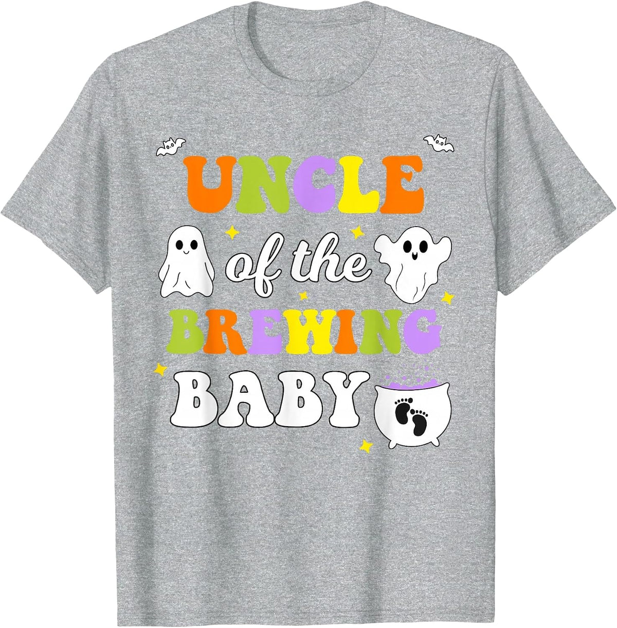 Uncle of the Brewing Baby Halloween Theme Baby Shower T-Shirt - Heather Grey