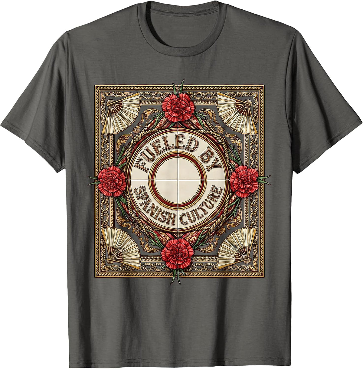Fueled by Spanish Culture Heritage Month Design T-Shirt - Asphalt Grey