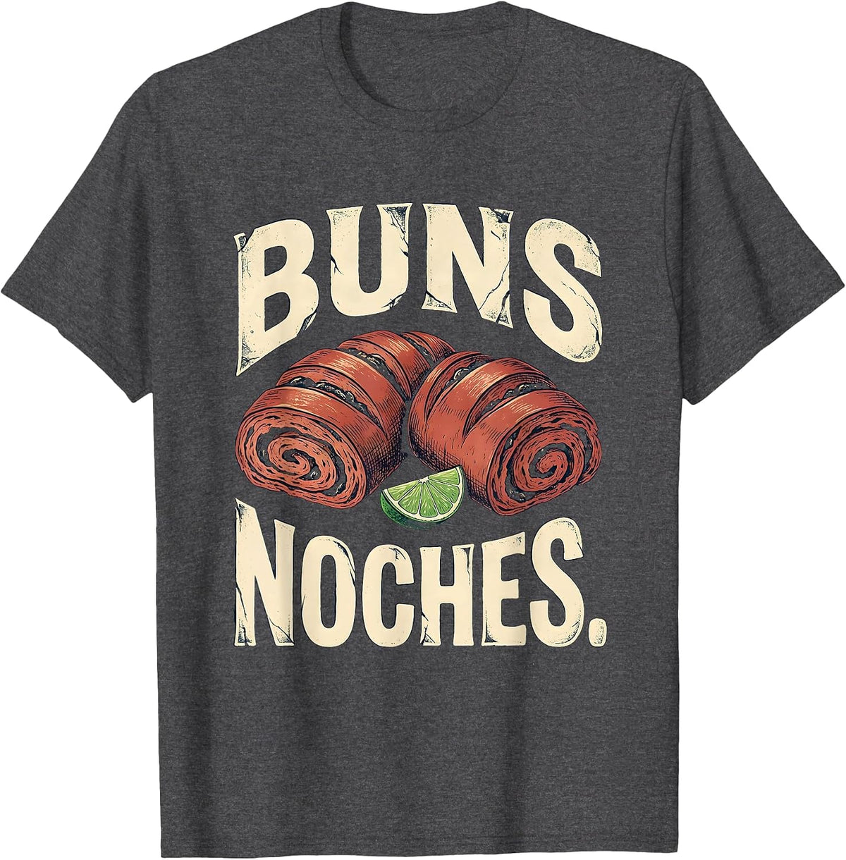 Men's Buns Noches Vintage Cinco De Mayo Spanish Pun Party Humor T-Shirt - Dark Heather Grey