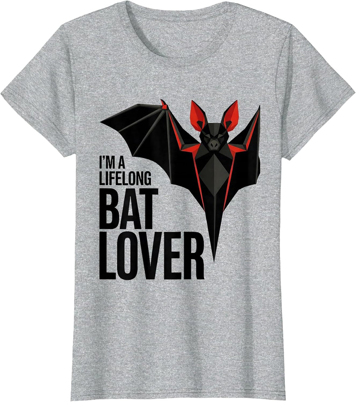 I'm A Lifelong Bat Lover Whimsical Wildlife Conservation T-Shirt - Heather Grey