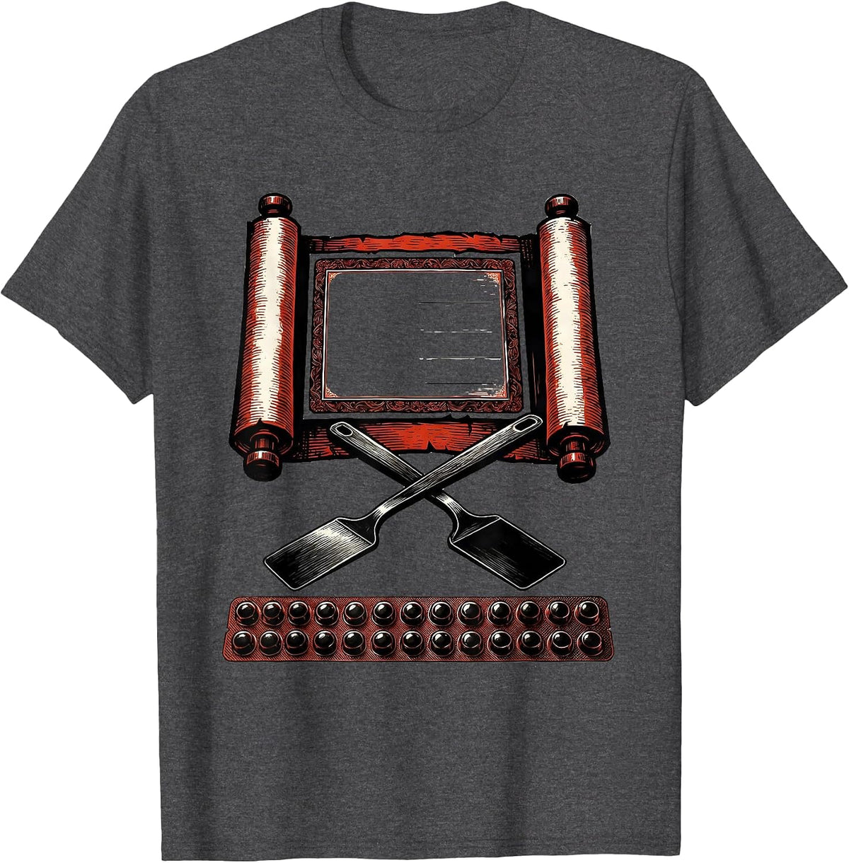 Men's Pharmacy Tech Scroll Counting Tray Stencil Graphic T-Shirt - Dark Heather Grey