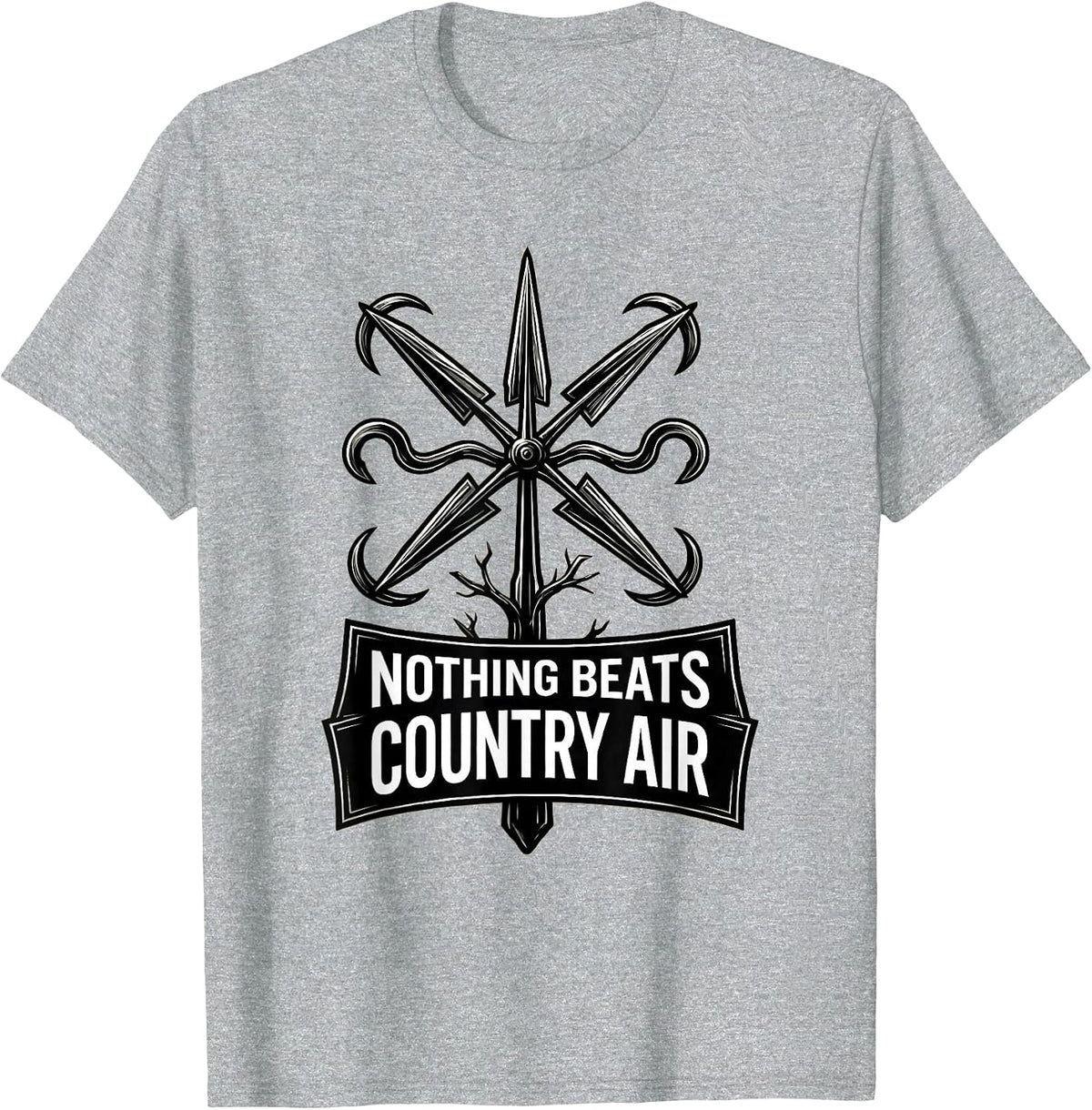 Men's Nothing Beats Country Air Rural Life Design T-Shirt - Heather Grey