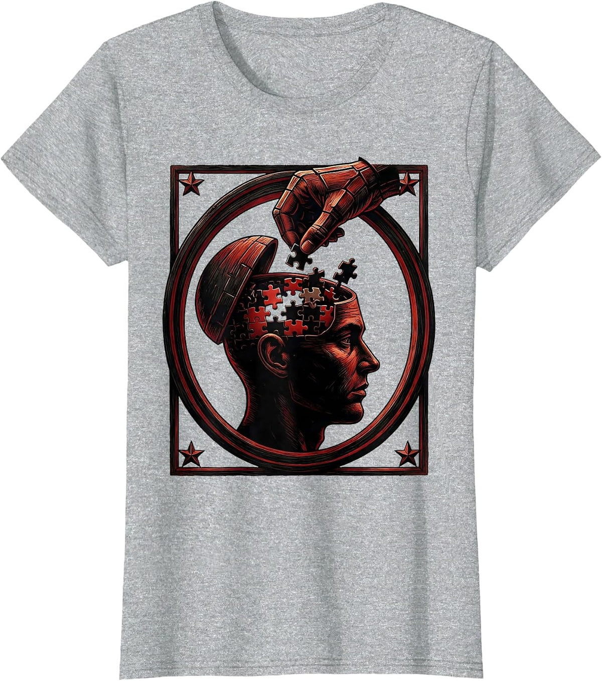 Women's Make Sense Common Again Puzzle Mind Graphic T-Shirt - Heather Grey