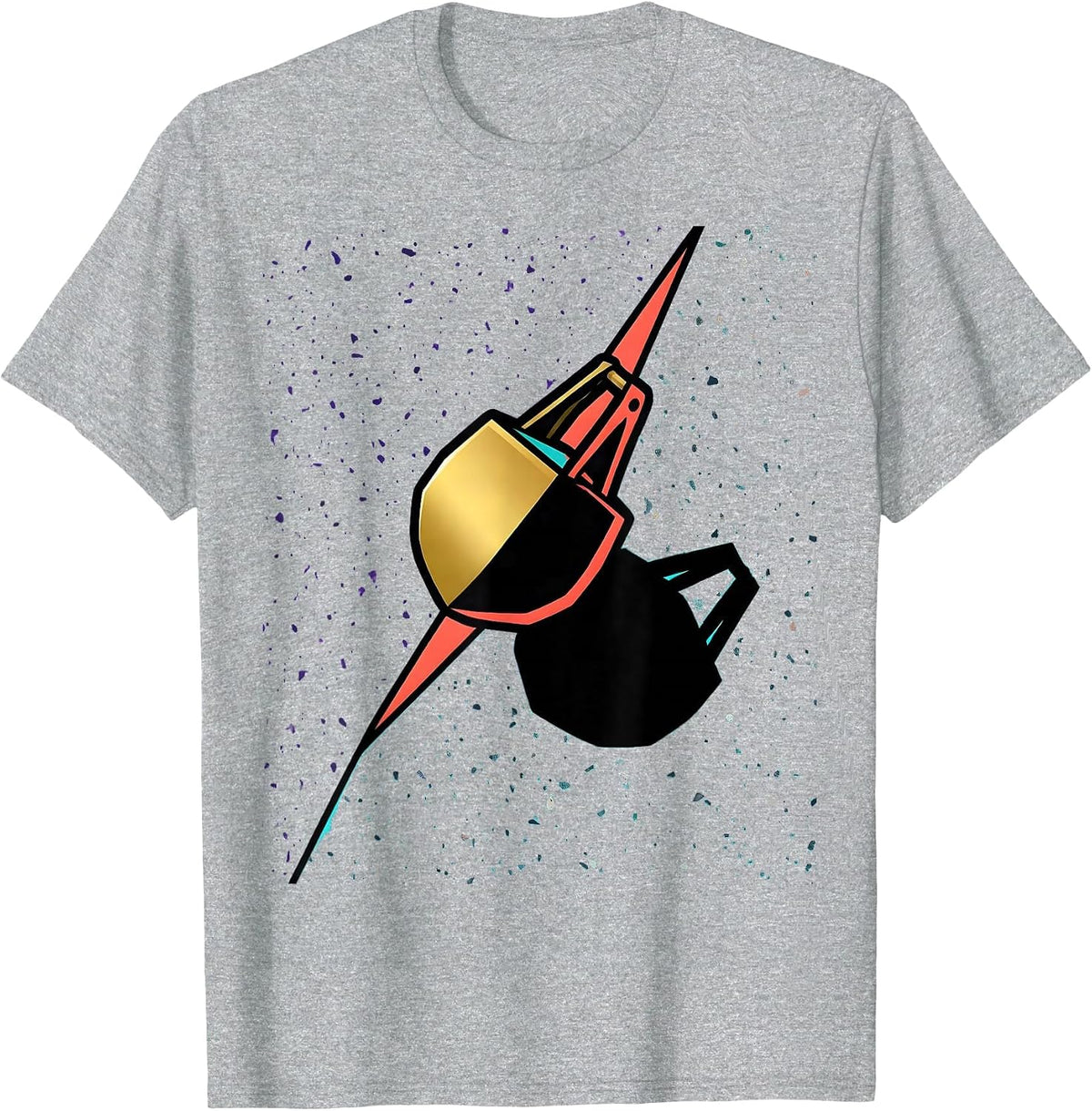 Men's Geometric Carnival Doubloon Memphis Postmodern Mardi Gras T-Shirt - Heather Grey