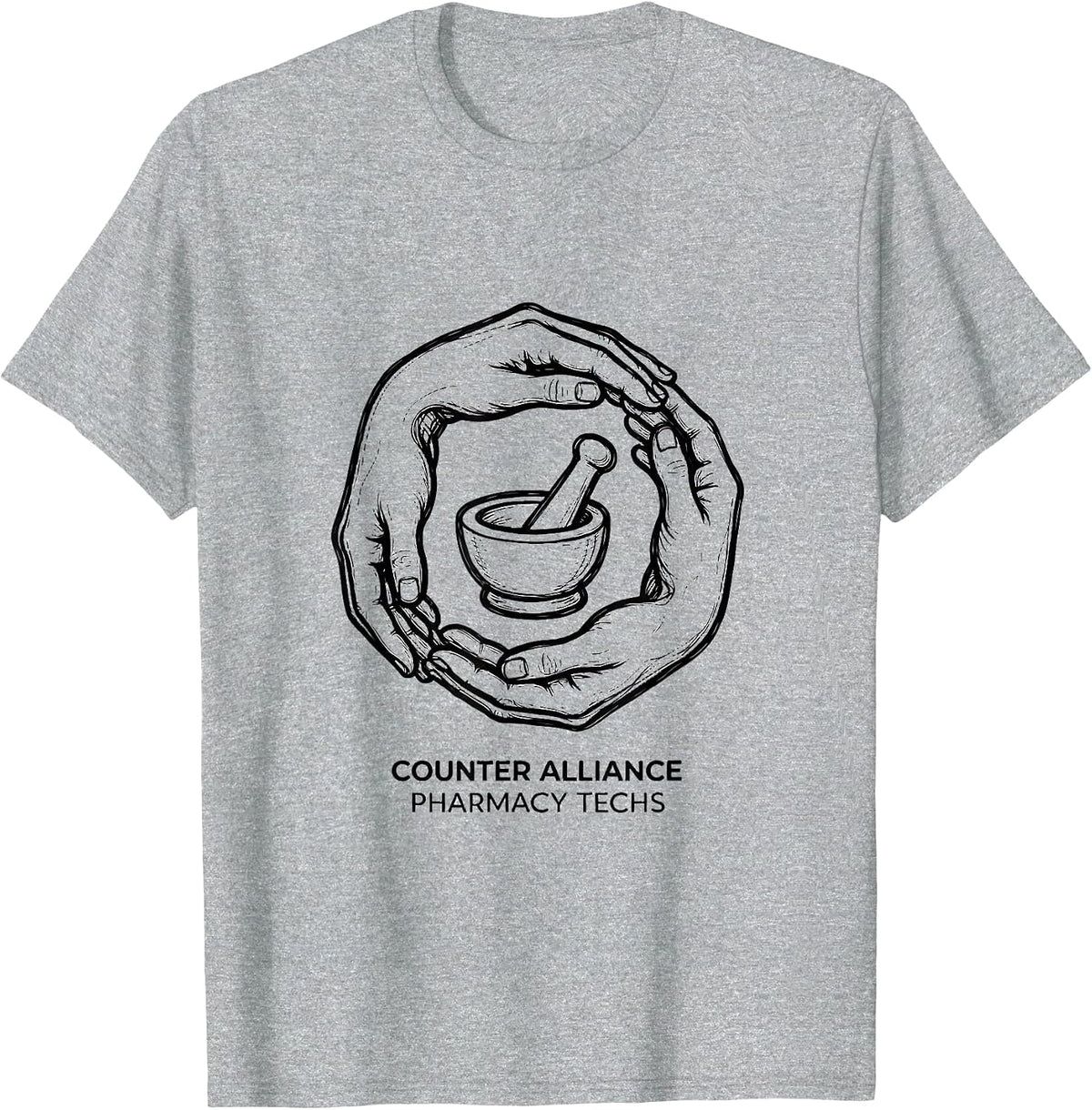 Men's Counter Alliance Pharmacy Techs Funny Pharmacy Technician T-Shirt - Heather Grey