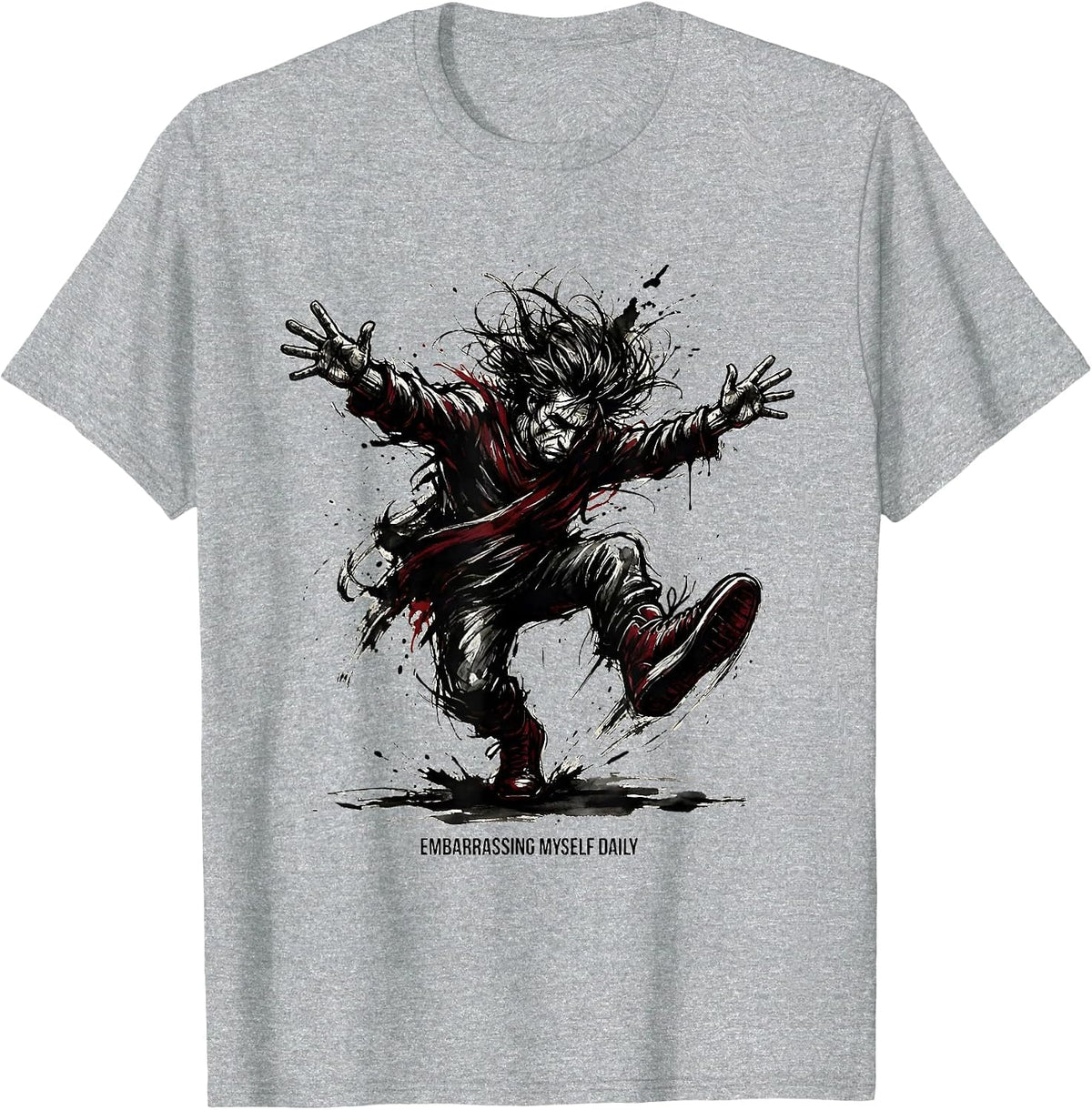 Men's Embarrassing Myself Daily Funny Humor Design T-Shirt - Heather Grey