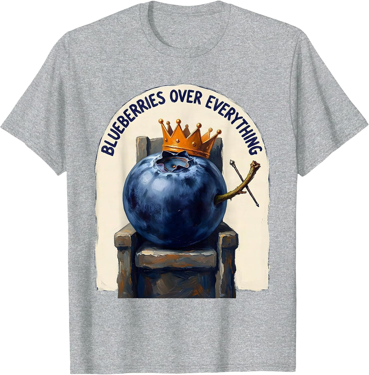 Men's Blueberries Over Everything Fruit Lover Design T-Shirt - Heather Grey