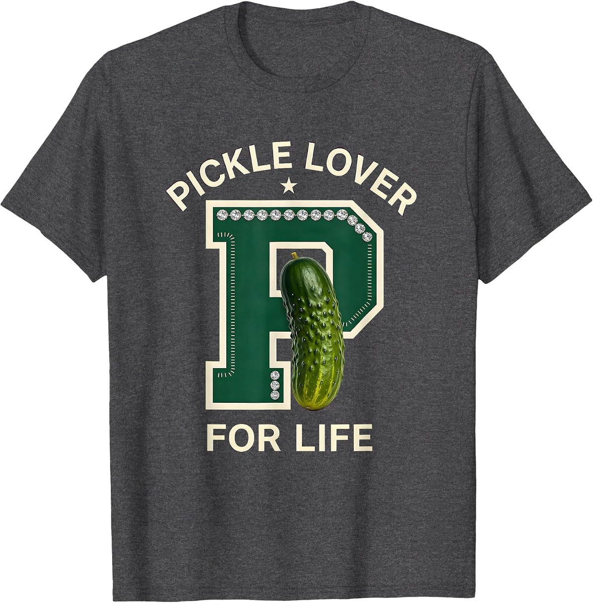 Pickle Lover For Life Funny Pickle Fan Design T-Shirt - Dark Heather Grey
