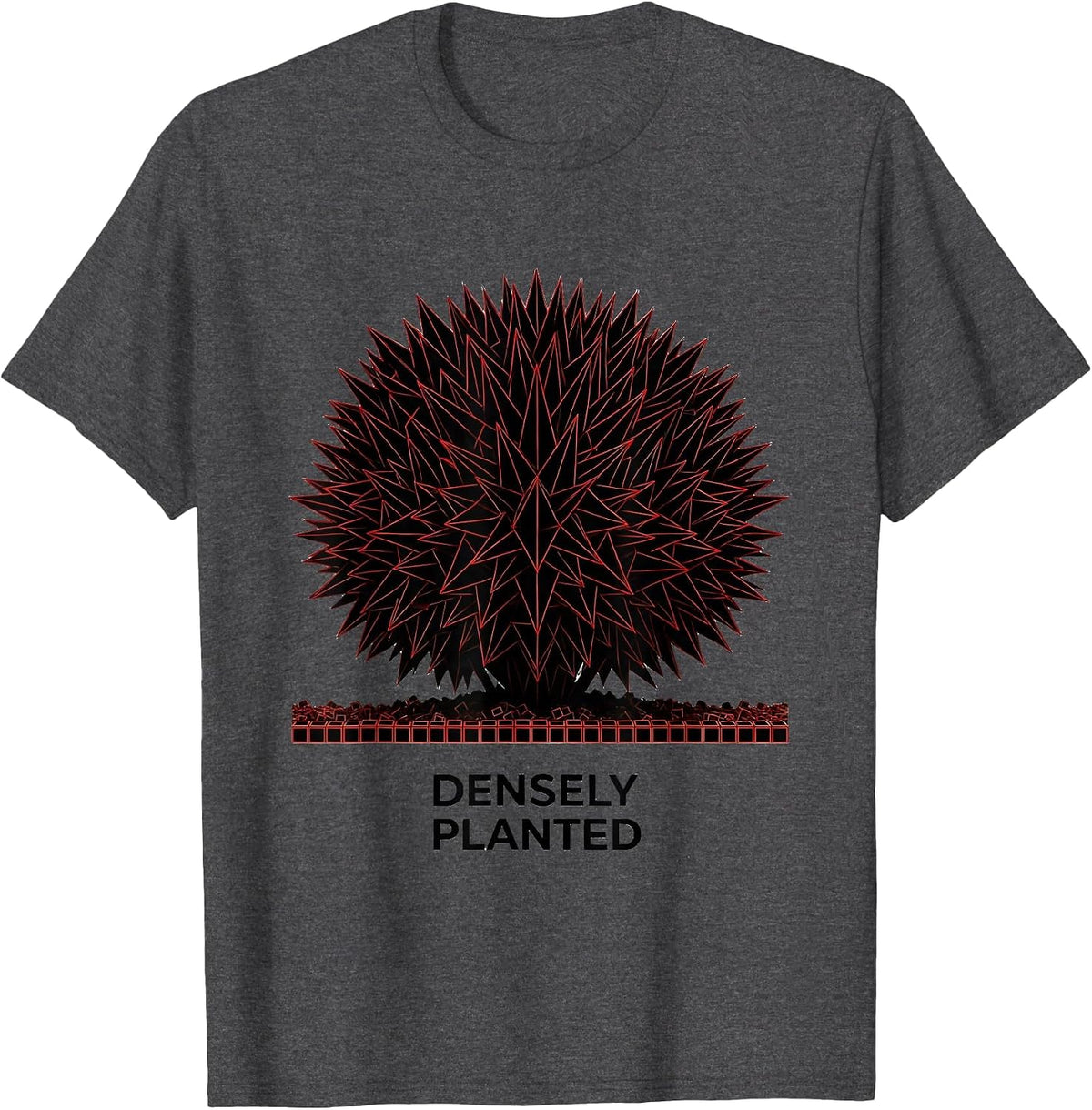 Densely Planted Geometric Gardener Houseplant Lover Humor T-Shirt - Dark Heather Grey
