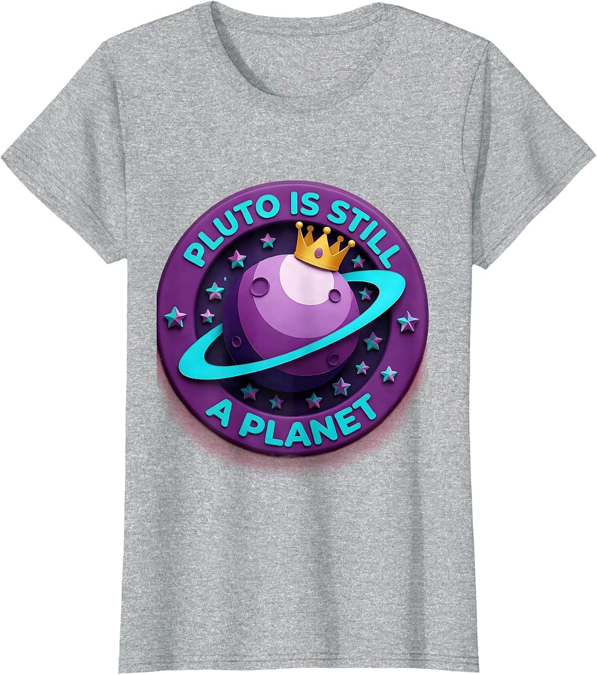 Pluto Is Still A Planet Space Science Design T-Shirt - Heather Grey