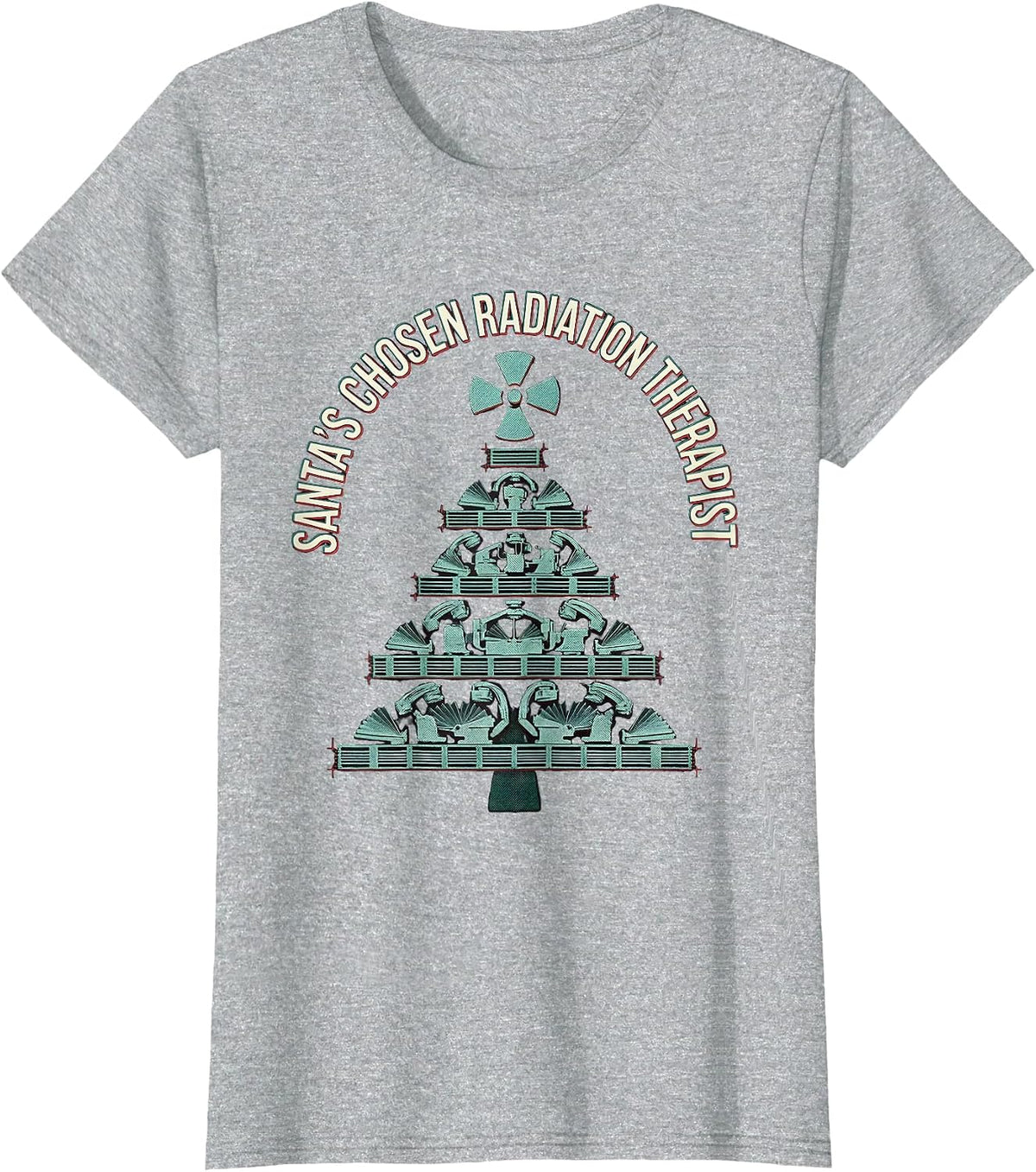 Santa's Chosen Radiation Therapist Funny Radiology Tech T-Shirt - Heather Grey