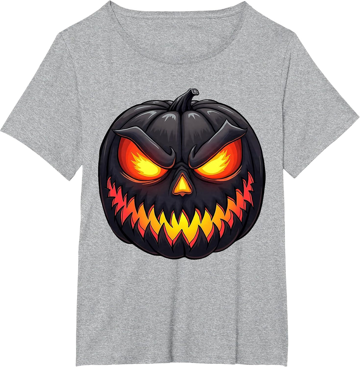 Scary Jack O Lantern Creepy Pumpkin Face Halloween Costume T-Shirt - Heather Grey