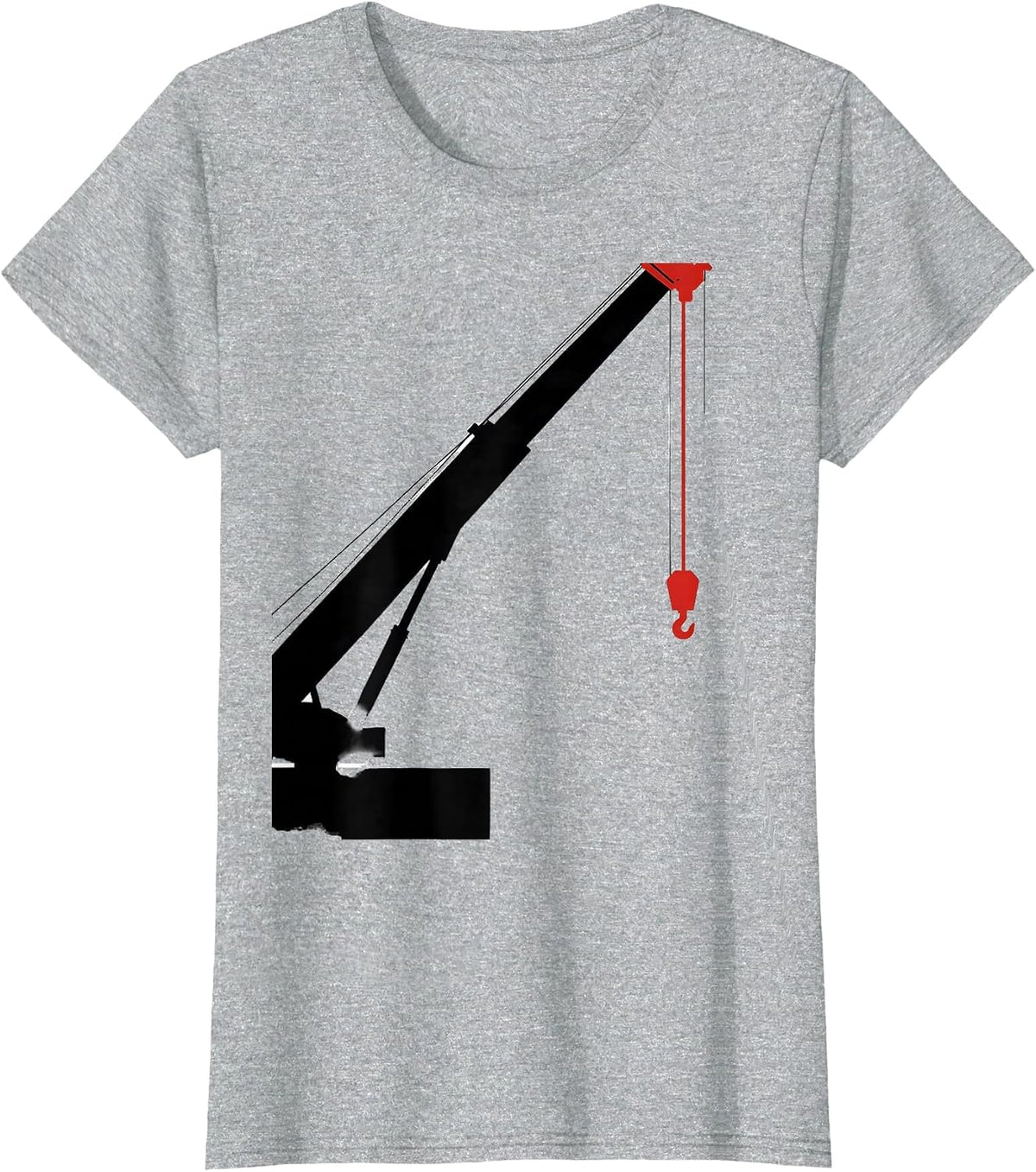 Women's Geometric Mobile Crane Operator Heavy Equipment Humor T-Shirt - Heather Grey