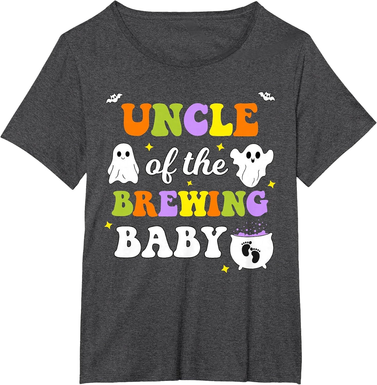 Uncle of the Brewing Baby Halloween Theme Baby Shower T-Shirt - Dark Heather Grey