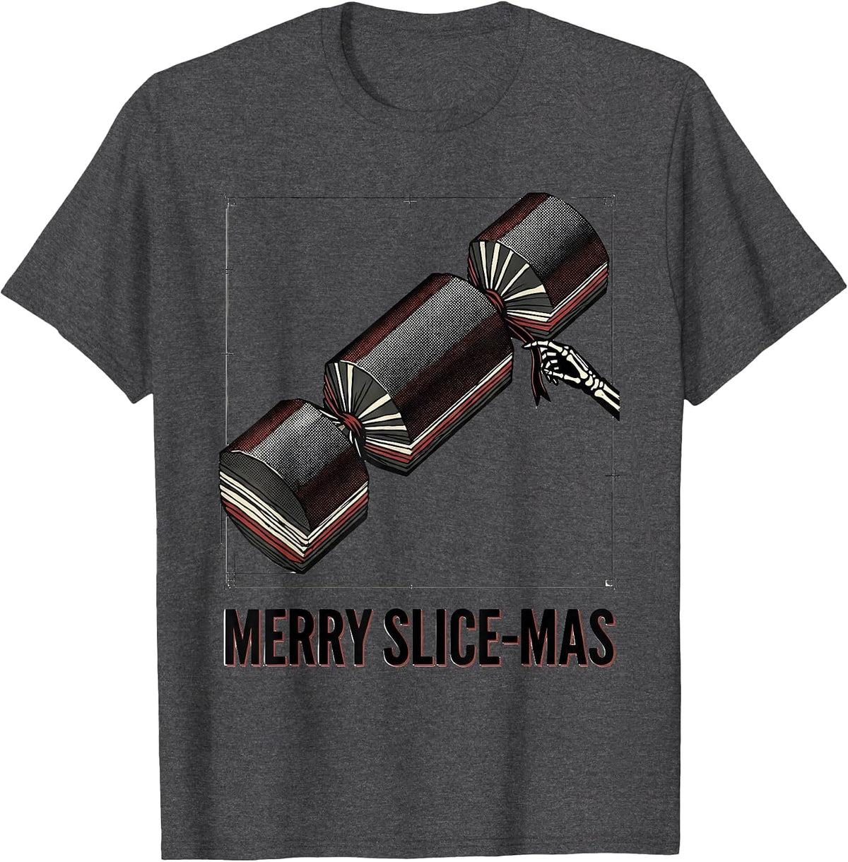 Merry Slice-mas Radiology Tech Christmas CT Scan Humor T-Shirt - Dark Heather Grey