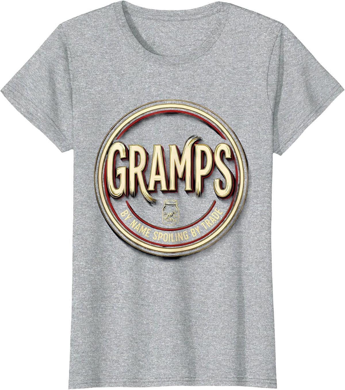 Women's Gramps By Name, Spoiling By Trade Funny Grandpa Partner T-Shirt - Heather Grey