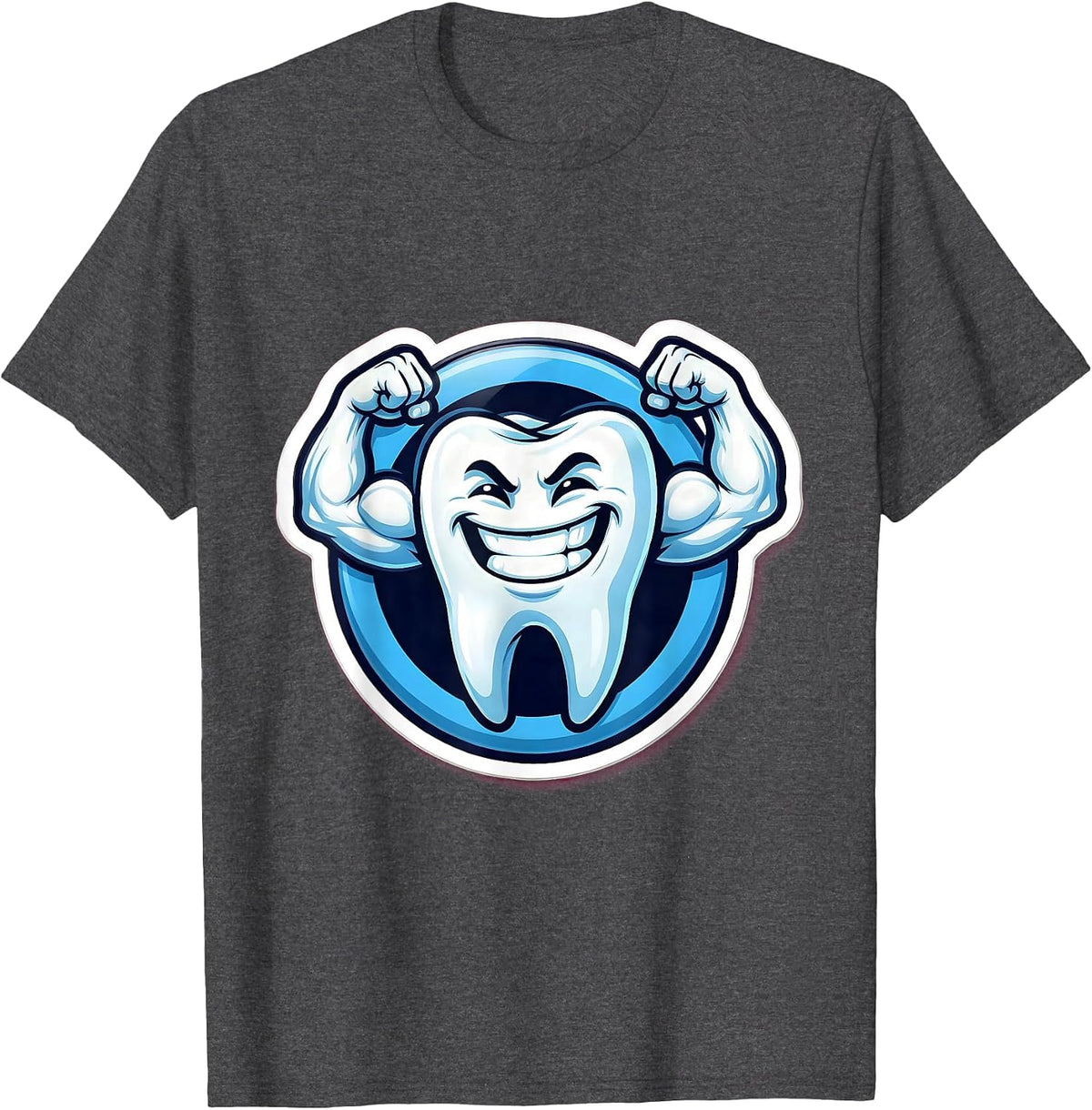 Strong Tooth Dental Assistant Graphic Design T-Shirt - Dark Heather Grey