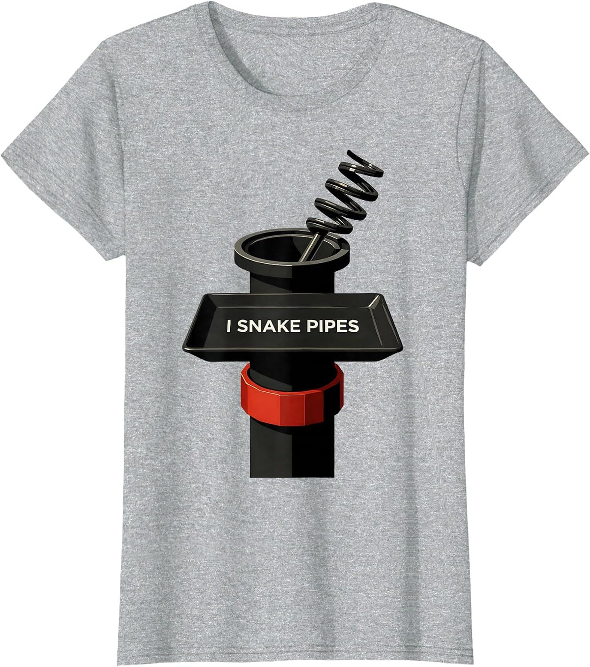 Women's I Snake Pipes Funny Plumber Pipefitter Occupation Humor T-Shirt - Heather Grey