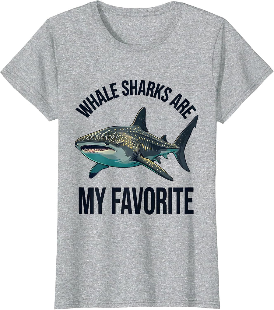 Whale Sharks Are My Favorite Funny Ocean Animal Lover Marine T-Shirt - Heather Grey